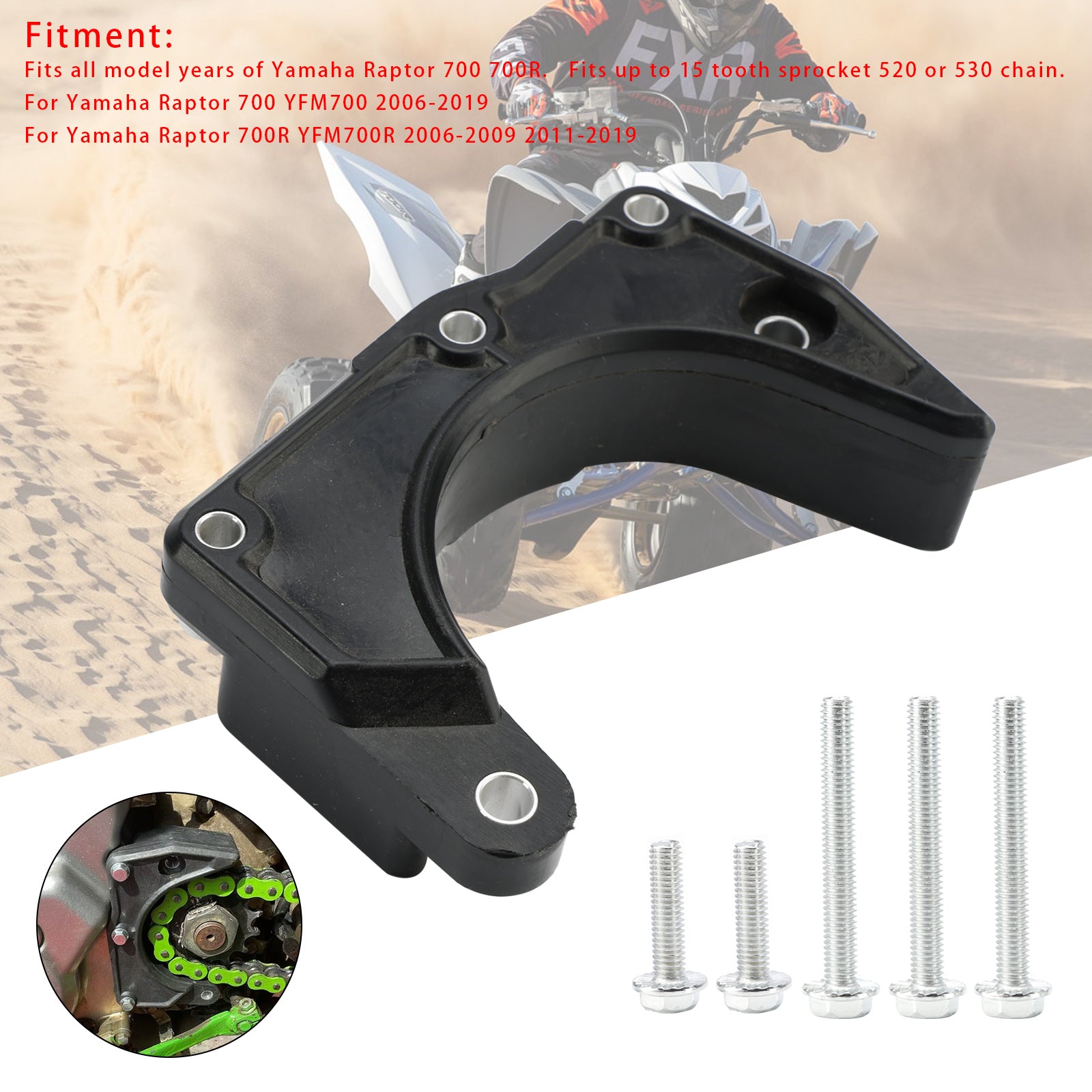Prévenir les supports cassés Kit de réparation d'économiseur de boîtier chaîne en Poly pour Yamaha Raptor 700