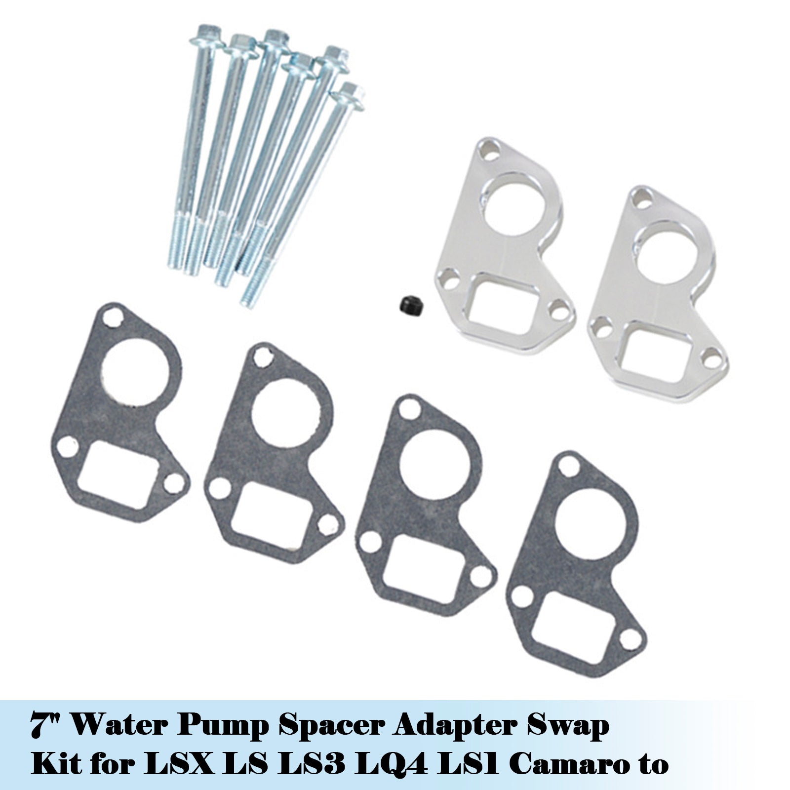 1998-2002 LSX LS LS3 LQ4 LS1 Camaro a camioneta 7" Cambio del adaptador espaciador de la bomba de agua