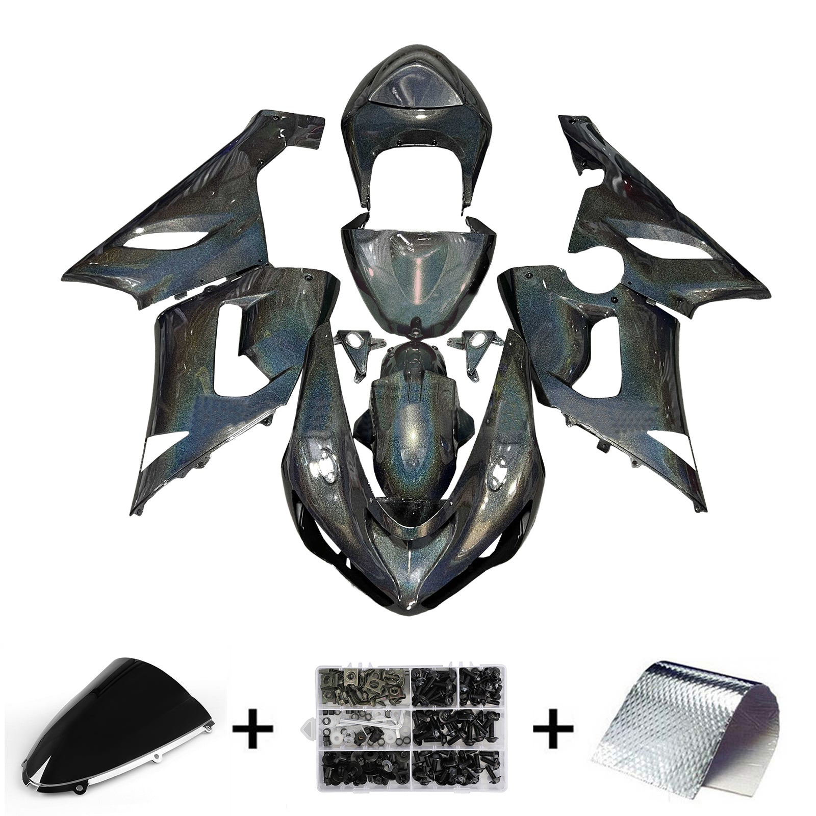 Injeksjon Fairing Kit Bodywork Plast Abs Fit for Kawasaki ZX6R 636 2005-2006
