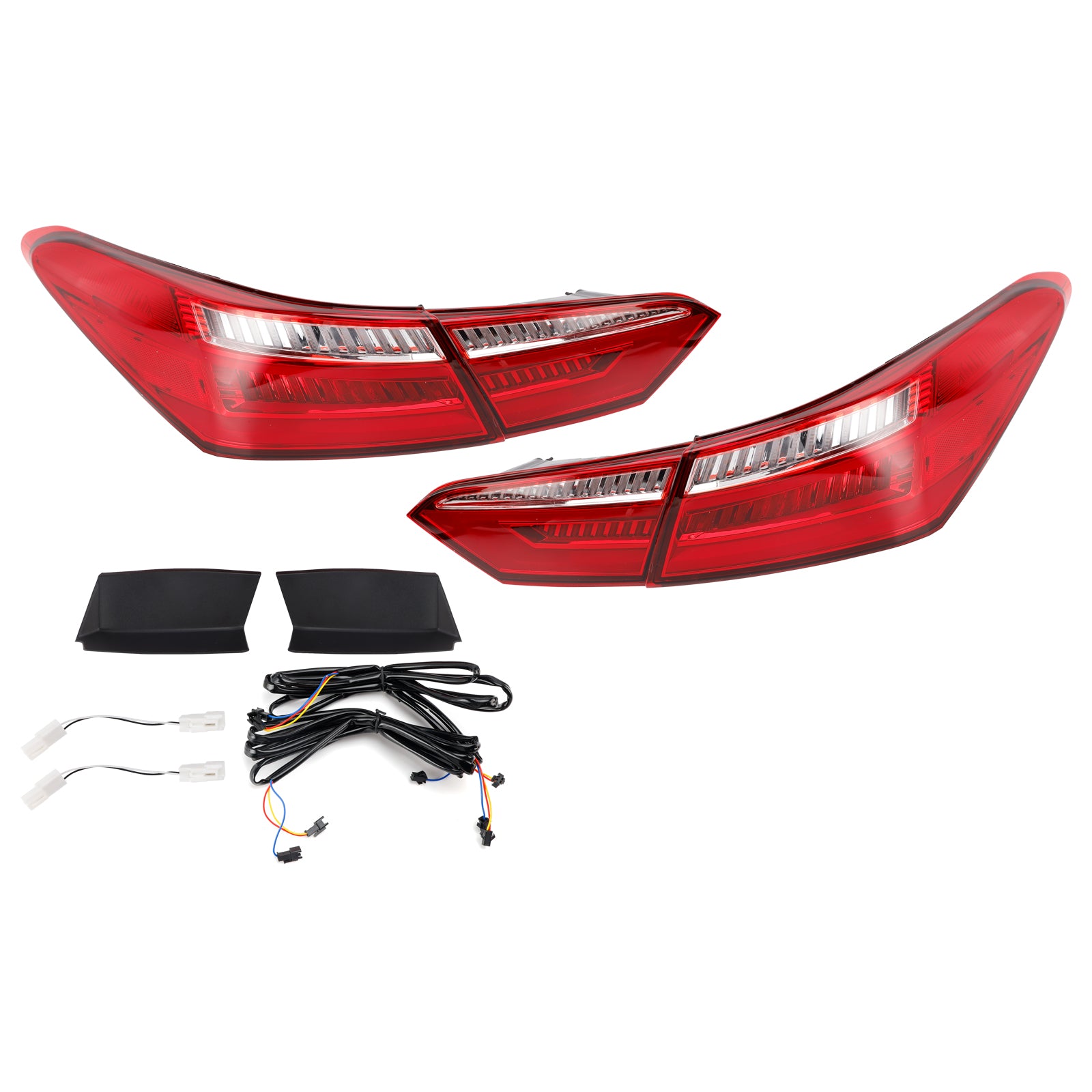2016-2021 For Toyota Camry Sedan 4DR Left+ Right Red Rear LED Brake Tail Lights
