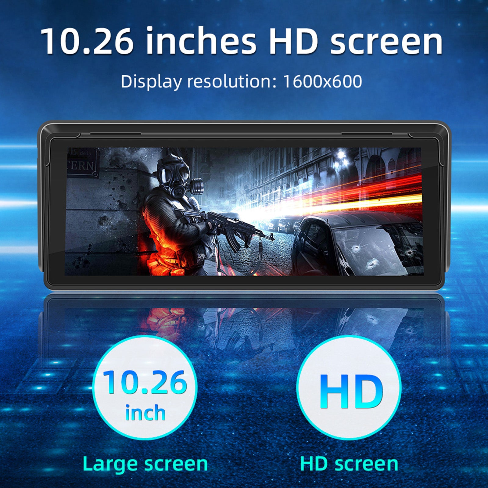 10.26" Bil MP5-spelare Bluetooth Bil FM-sändare Trådlös Carplay 4 LED-kamera