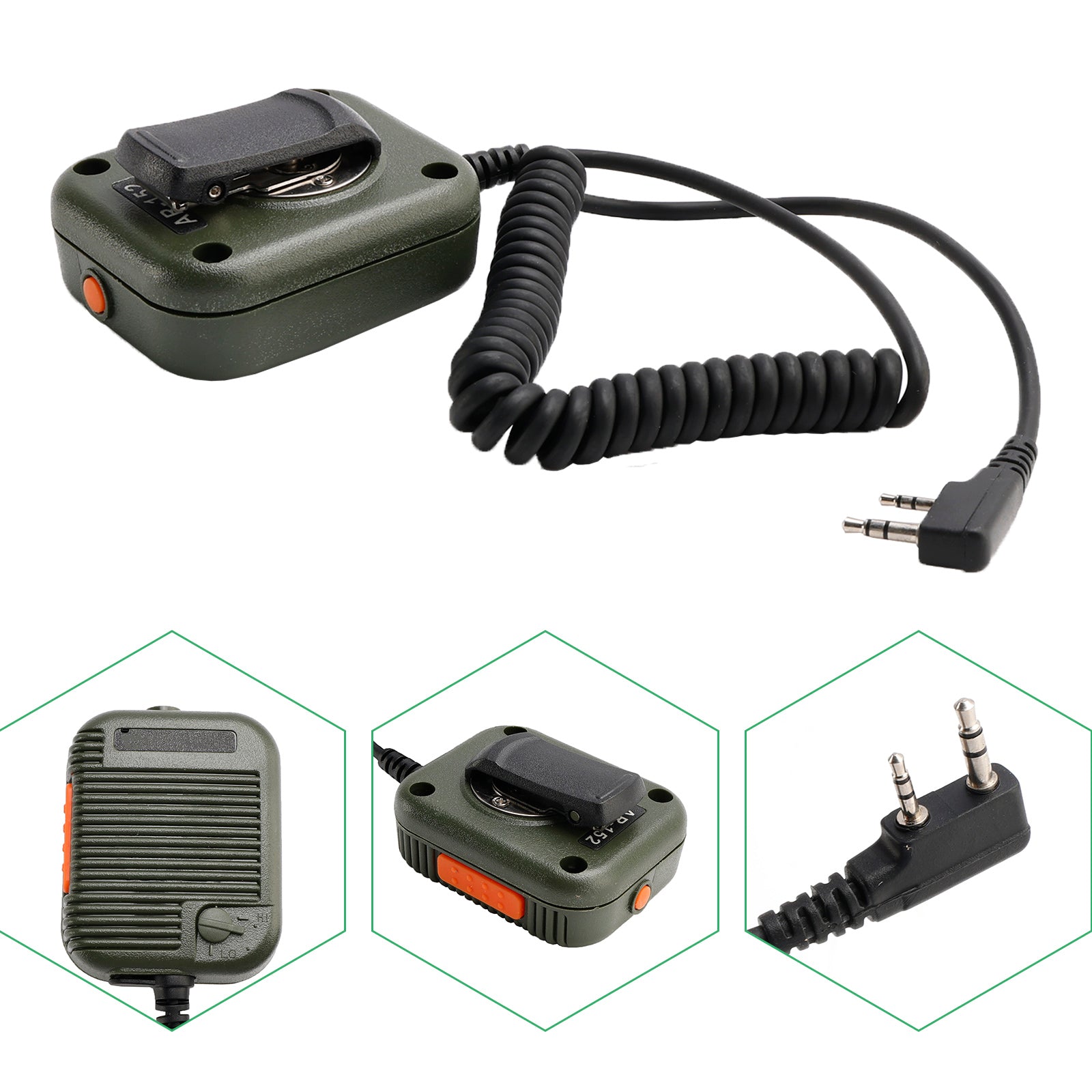 AR-152 Altavoz de micrófono para TK-220 TH-F6 RPV516A KG659 TG-2AT PX-666 UV-5RB