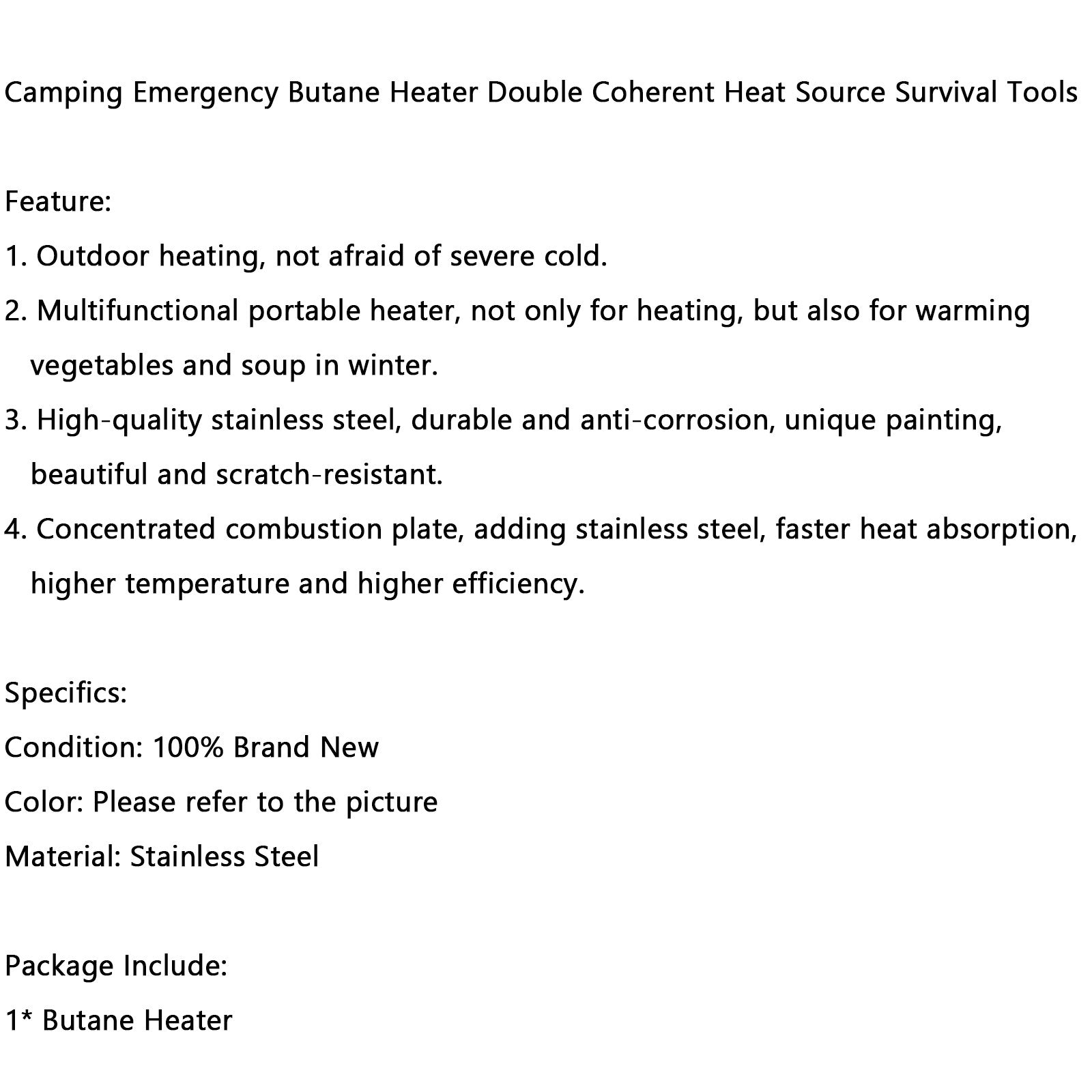 Kemping pohotovostný ohrievač Bután Dvojité koherentné nástroje na prežitie tepla