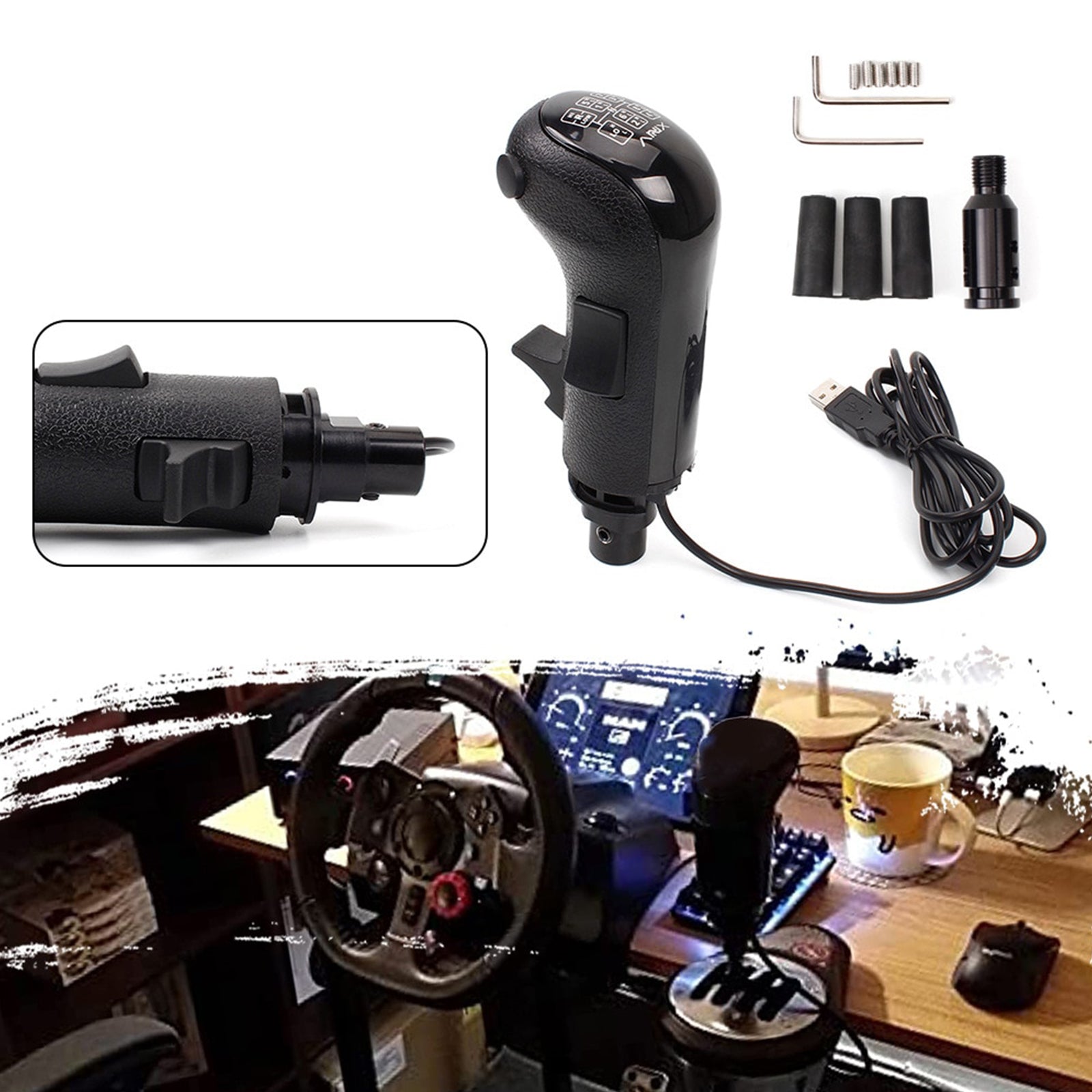 Ny PC USB -girskiftknott for Logitech G923 G29 G27 G25 TH8A Racing Games