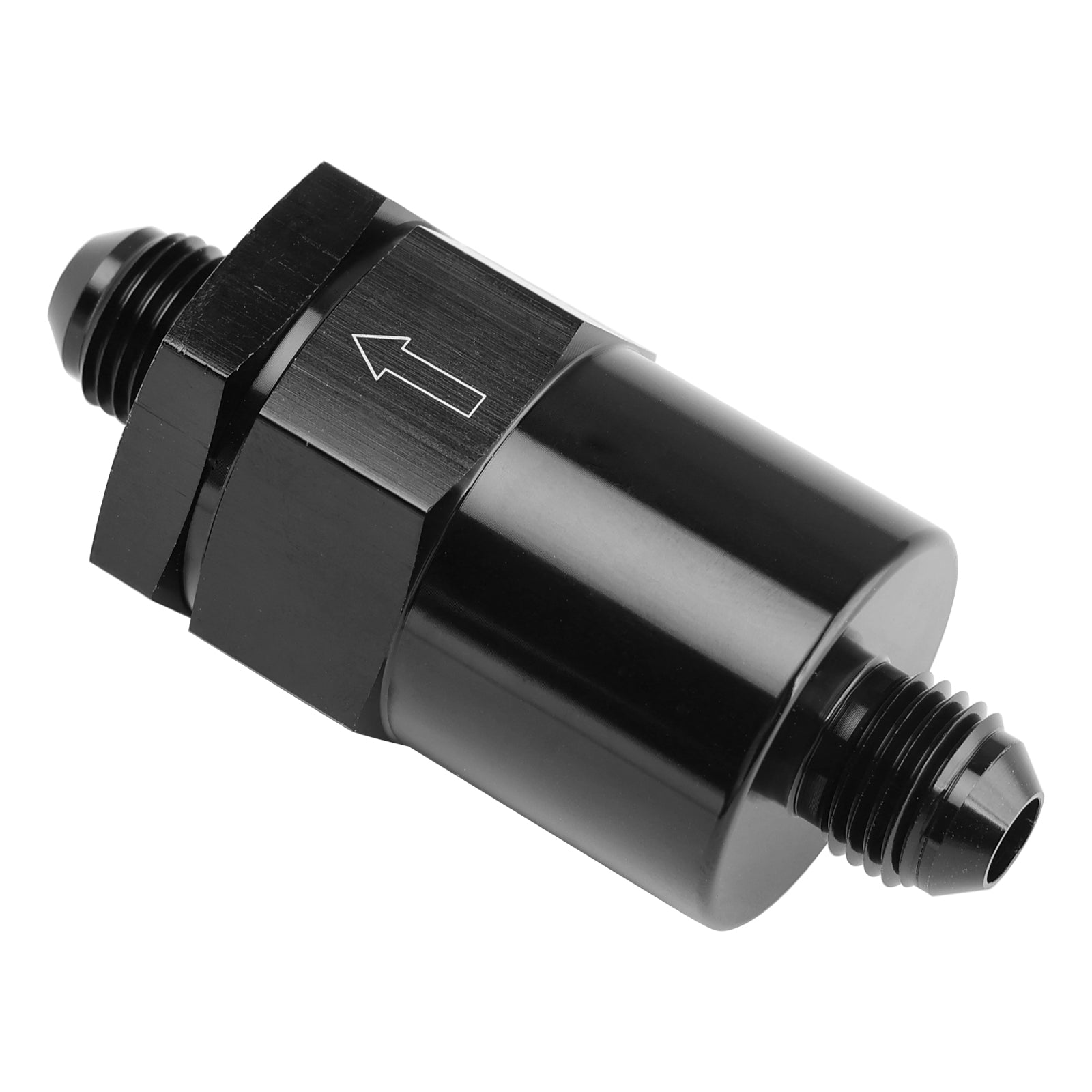 AN6 Black Inline Fuel Systems Filter Adapter With 30 Micron Filter Element