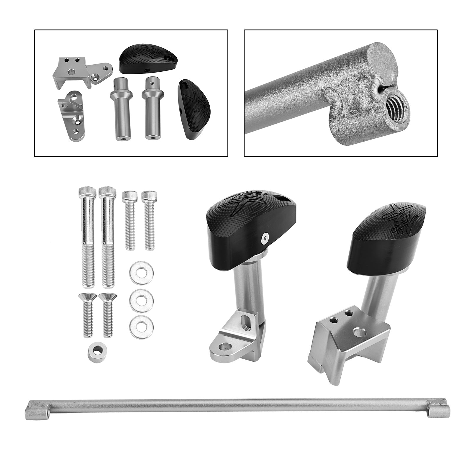 Statormotorreglage CNC Protector Pad Silver för Suzuki GSXR1300 Hayabusa 08-20