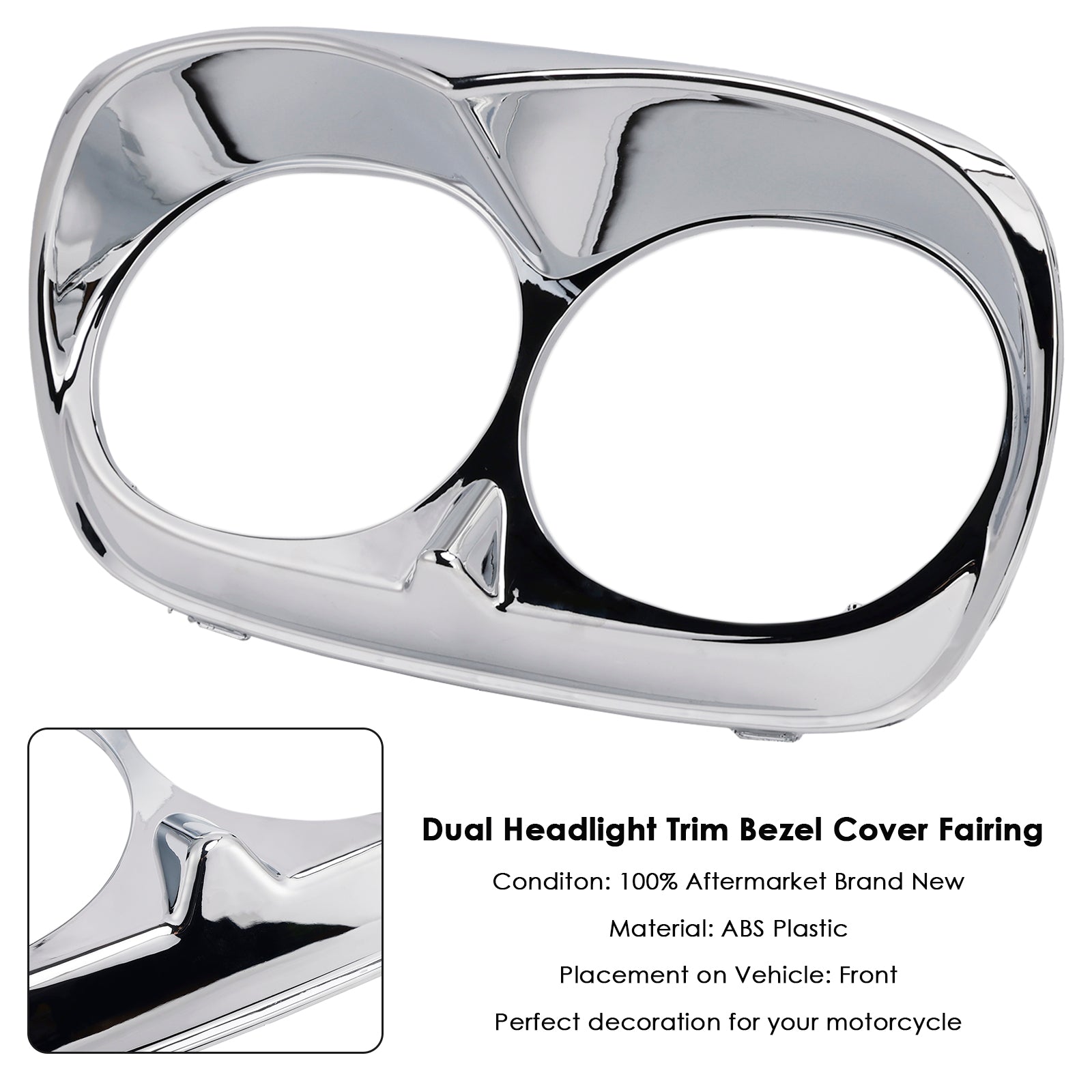 Dual Headlight Trim Bezel Cover Fairing For Road Glide 1998-2013