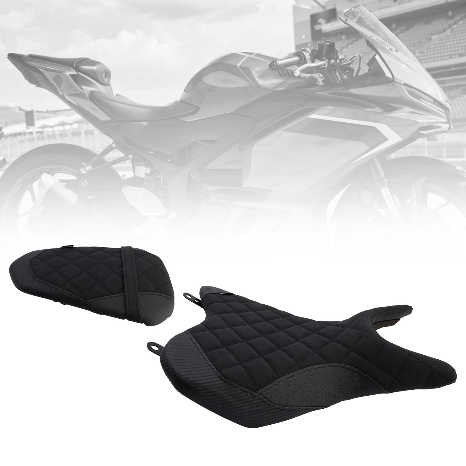 Driver&Passenger Seat Rear Cushion Black For Yamaha Yzf-R3 2025- Mt-03 2025-