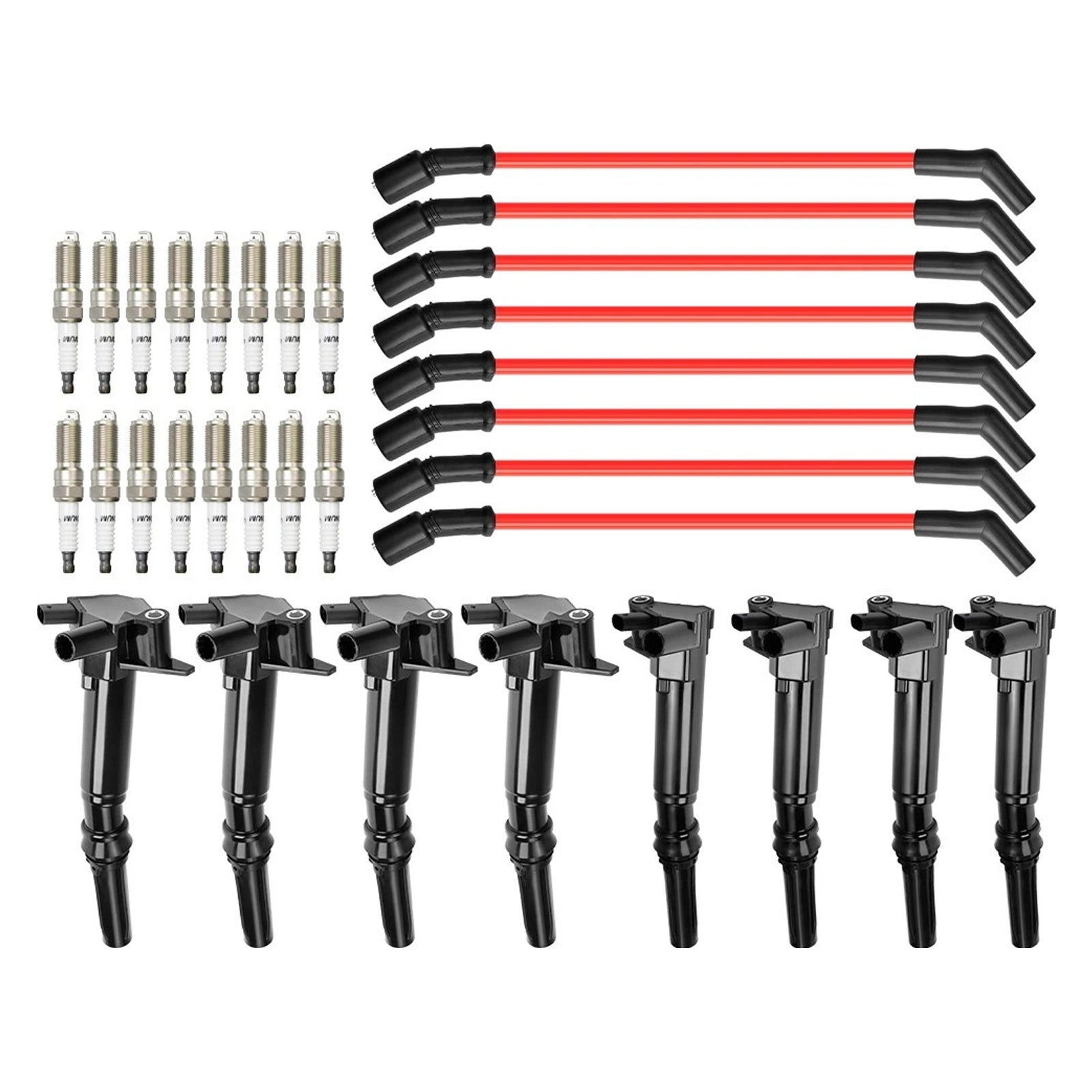 8 Ignition Coil+16 Spark Plug+8 Wires UF834 UF865 For Ford F-250 F-350 E-450