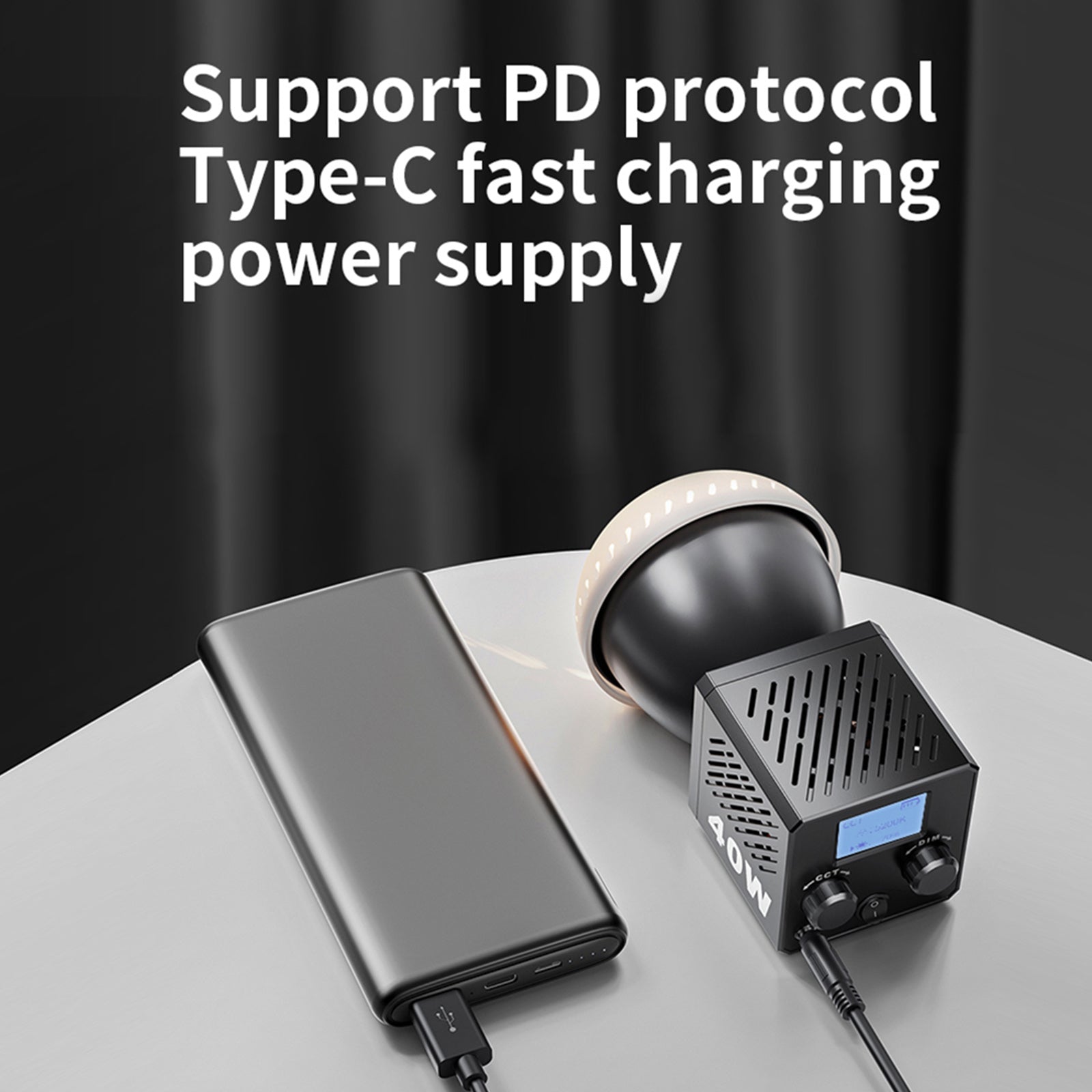 40W høy kraft M60 Fotografering Lys Cob Solar Light Outdoor LED Light