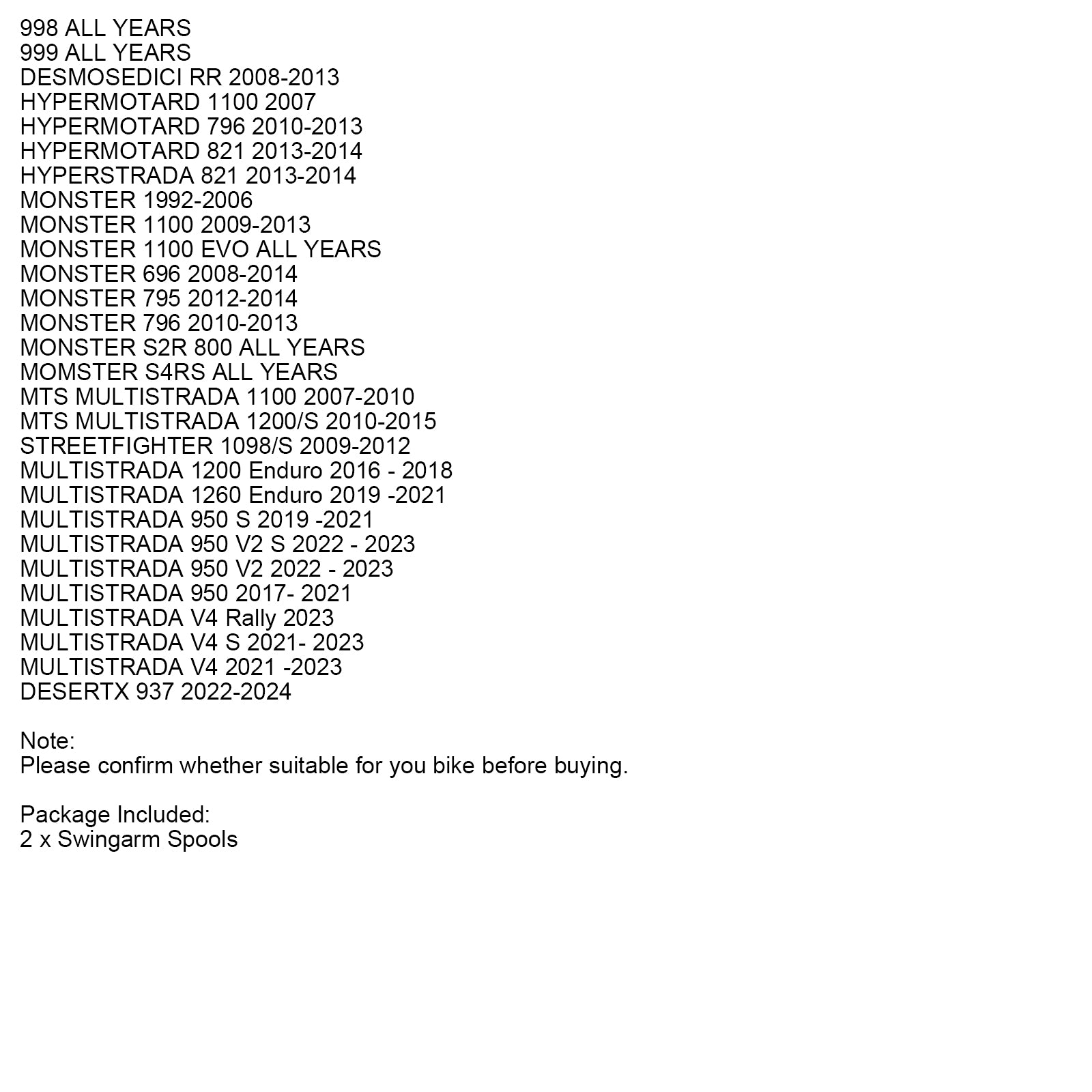 Swingarm Spools Slider stativskruvar som passar för Kawasaki Ninja Suzuki GSX-S CBR Monster