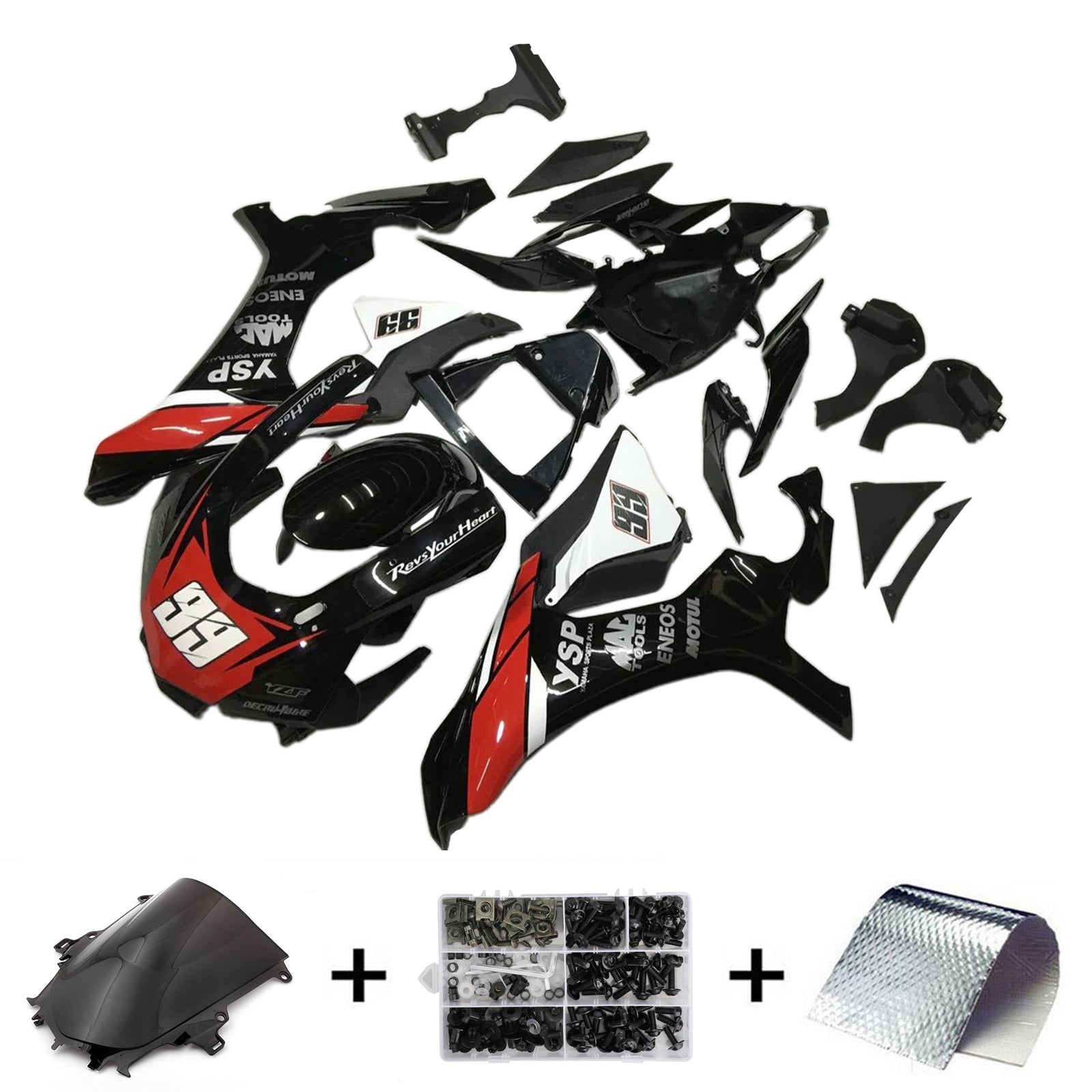 2020-2025 Yamaha Yzf R1 Kit de carénage injection de carrosserie Plastique ABS # 101