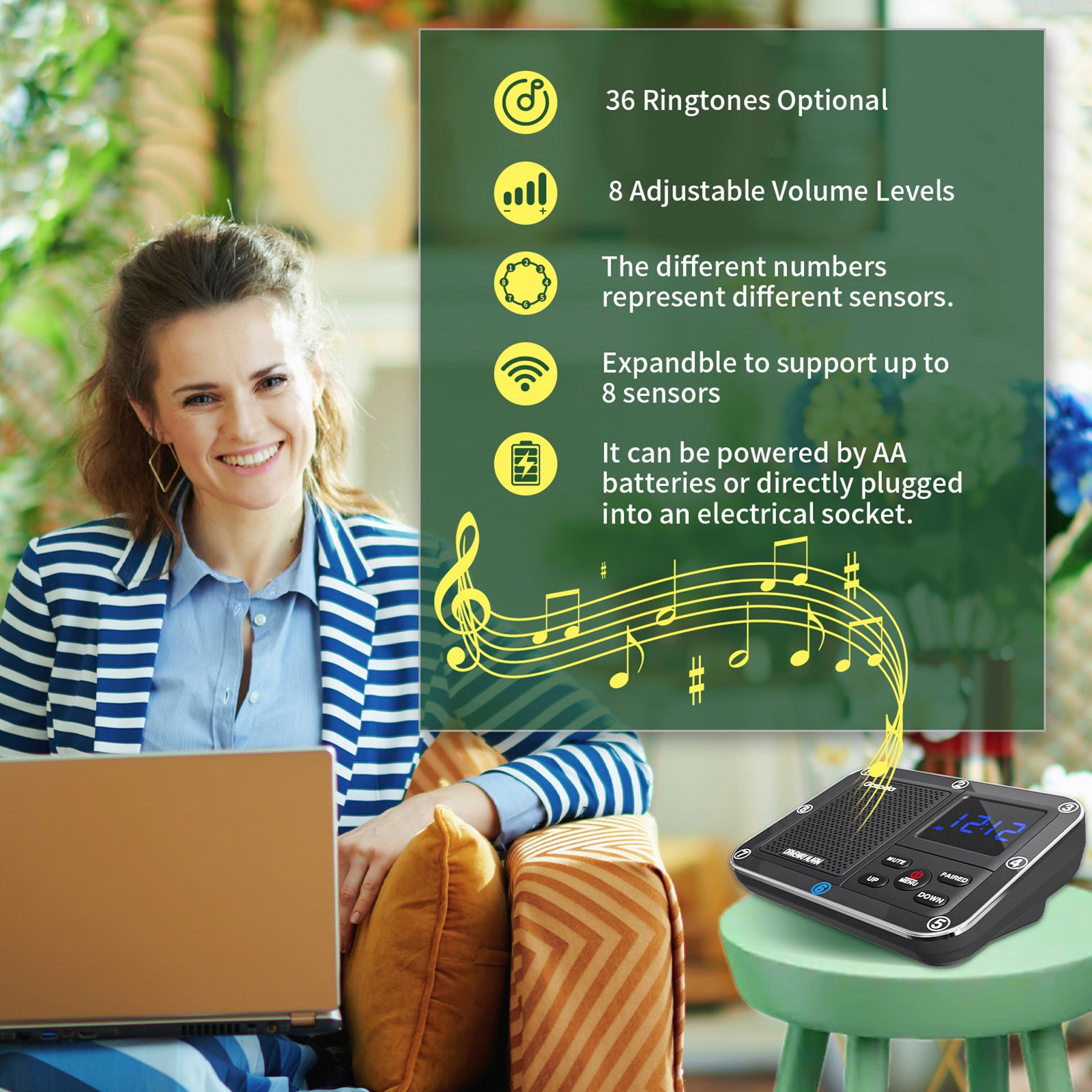 800 m op zonne-energie buiten infrarood aangedreven opritalarm anti-diefstal inductie draadloos