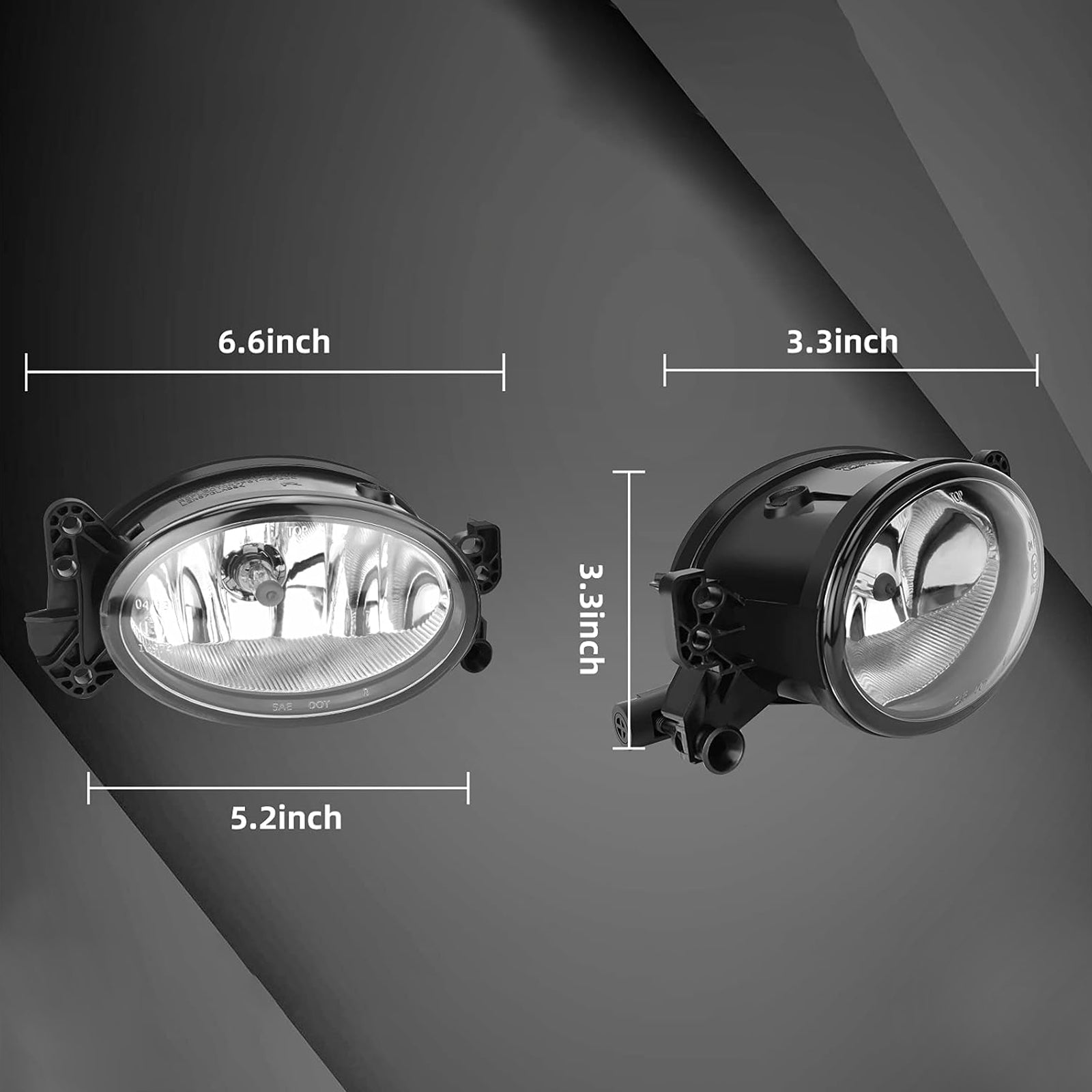 Par de luces antiniebla delanteras Mercedes Clase C 2008-2009 con bombillas A1698201556 A1698201656