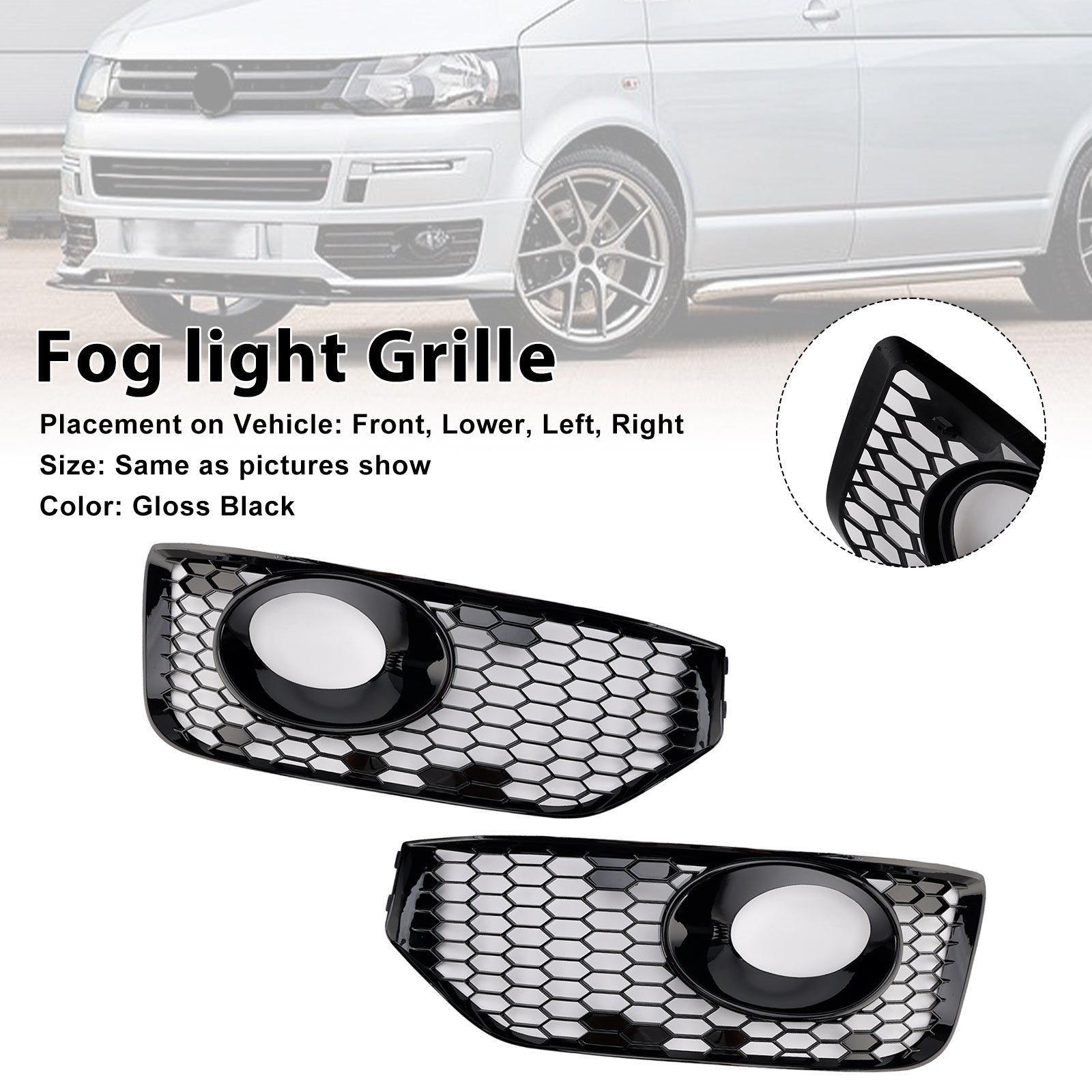 2010-2015 VW T5 T5.1 Couvercle de lumière de la lampe de brouillard S-line