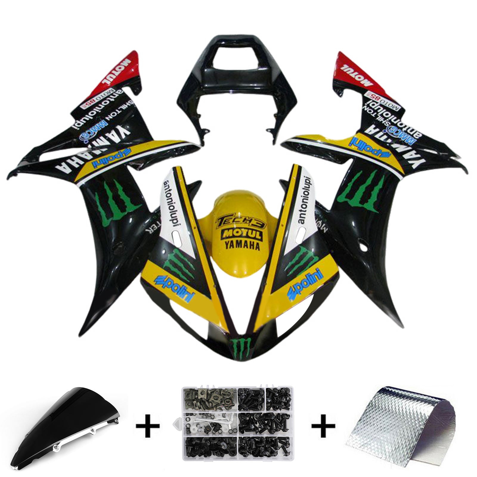 2002-2003 YAMAHA YZF 1000 R1 injektionsmässa kit karosseriplast ABS