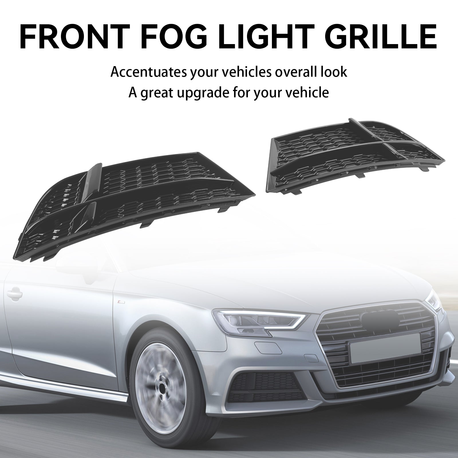 2016.05-2020 AUDI A3 8V S-Line Sedan S3 Couvercle de lumière anti-brouillard avant Correau grille 8V3807682 8V3807681