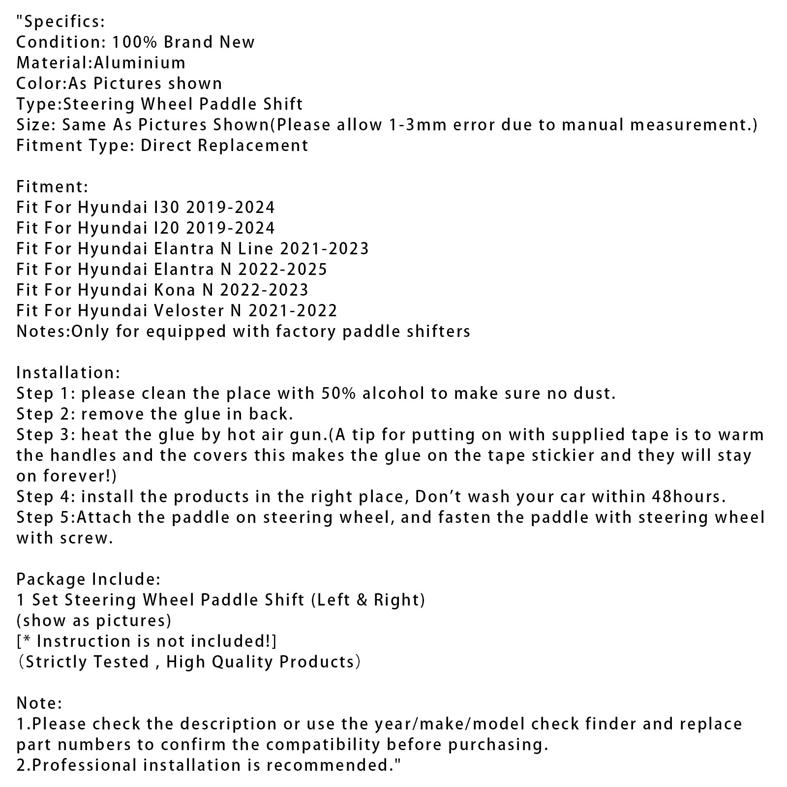 Stuurwiel schakelpeddelverlenging voor Hyundai Elantra i30 aluminium