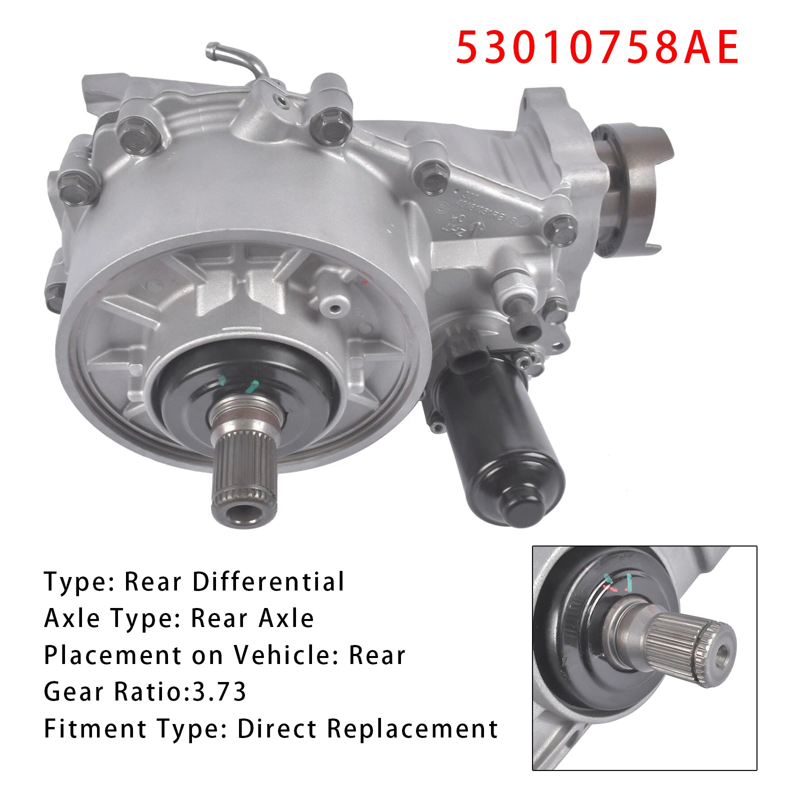 2019-2022 Jeep Cherokee Bak-splitter ny bakaksel Differensialmontering 3,73 forhold