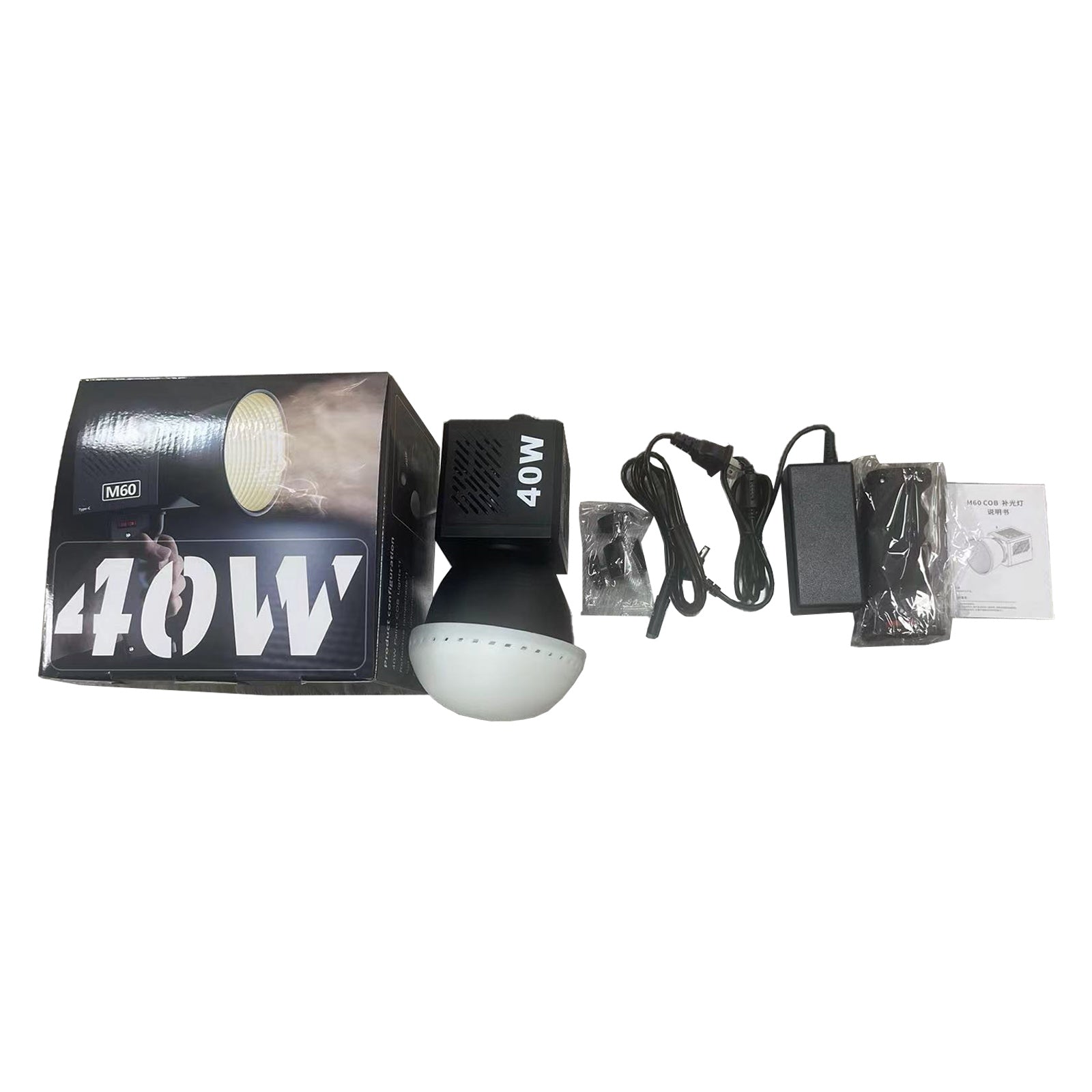 40W høy kraft M60 Fotografering Lys Cob Solar Light Outdoor LED Light