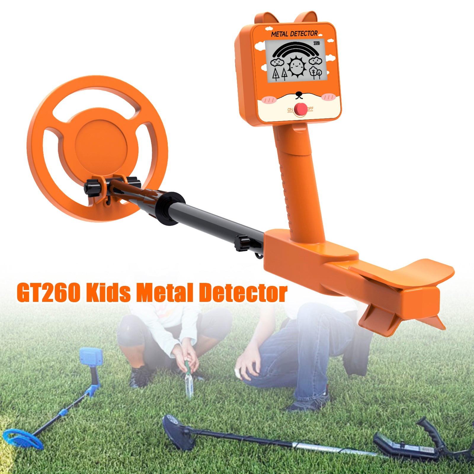 GT260 Kids Treasure Seeker Metaaldetector Waterdicht 6.3" Zoekspoel ORG