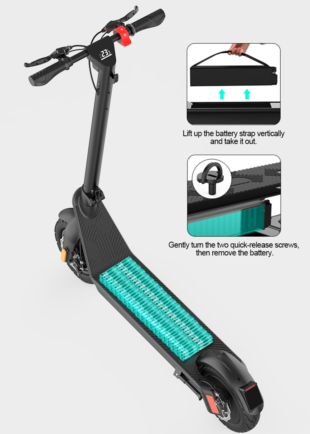 10" Opvouwbare elektrische scooter 500W, bereik 70 km, 40 km/u voor volwassenen in de stad