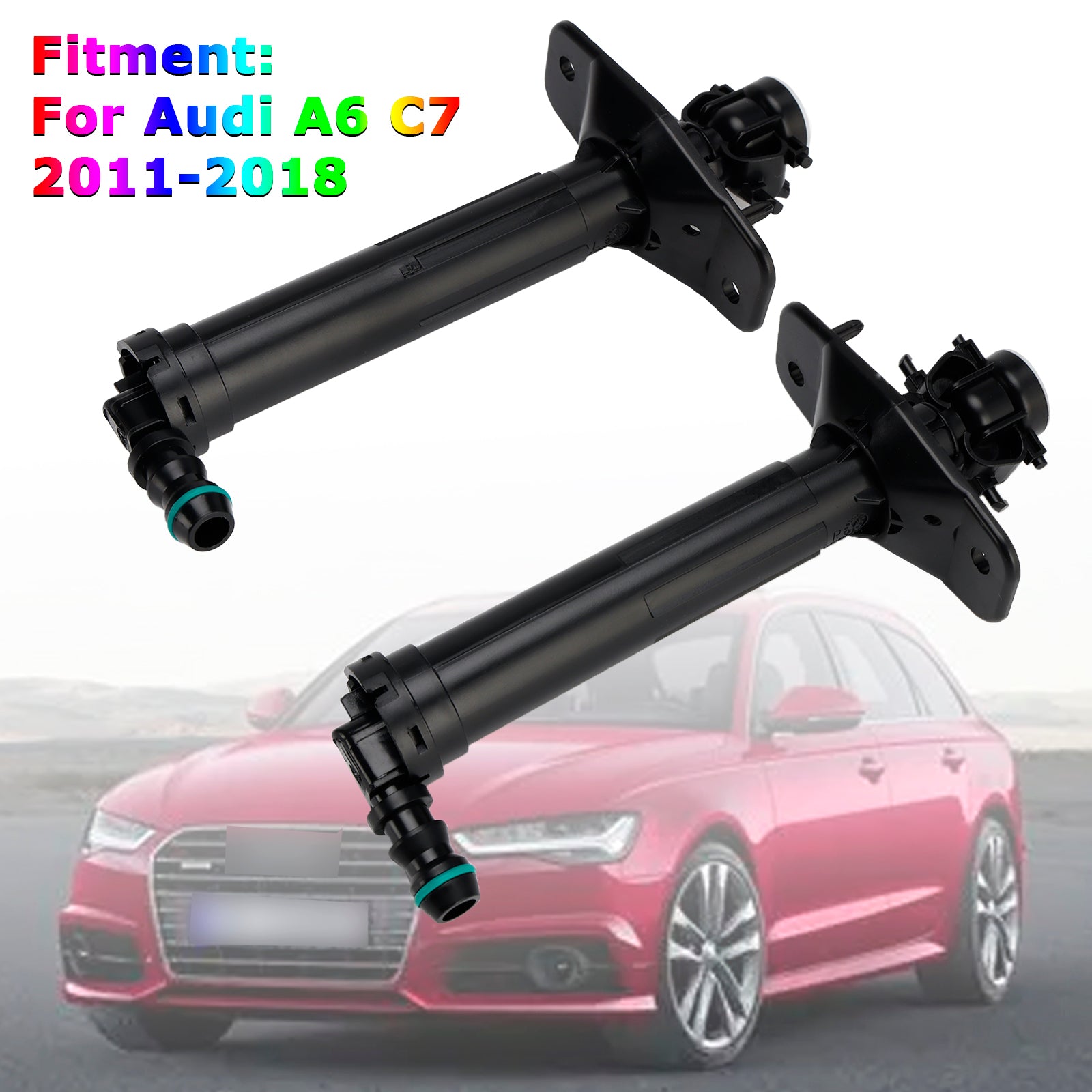 2011-2018 Audi A6 C7 1 Pair Front Headlight Spray Washer Nozzle