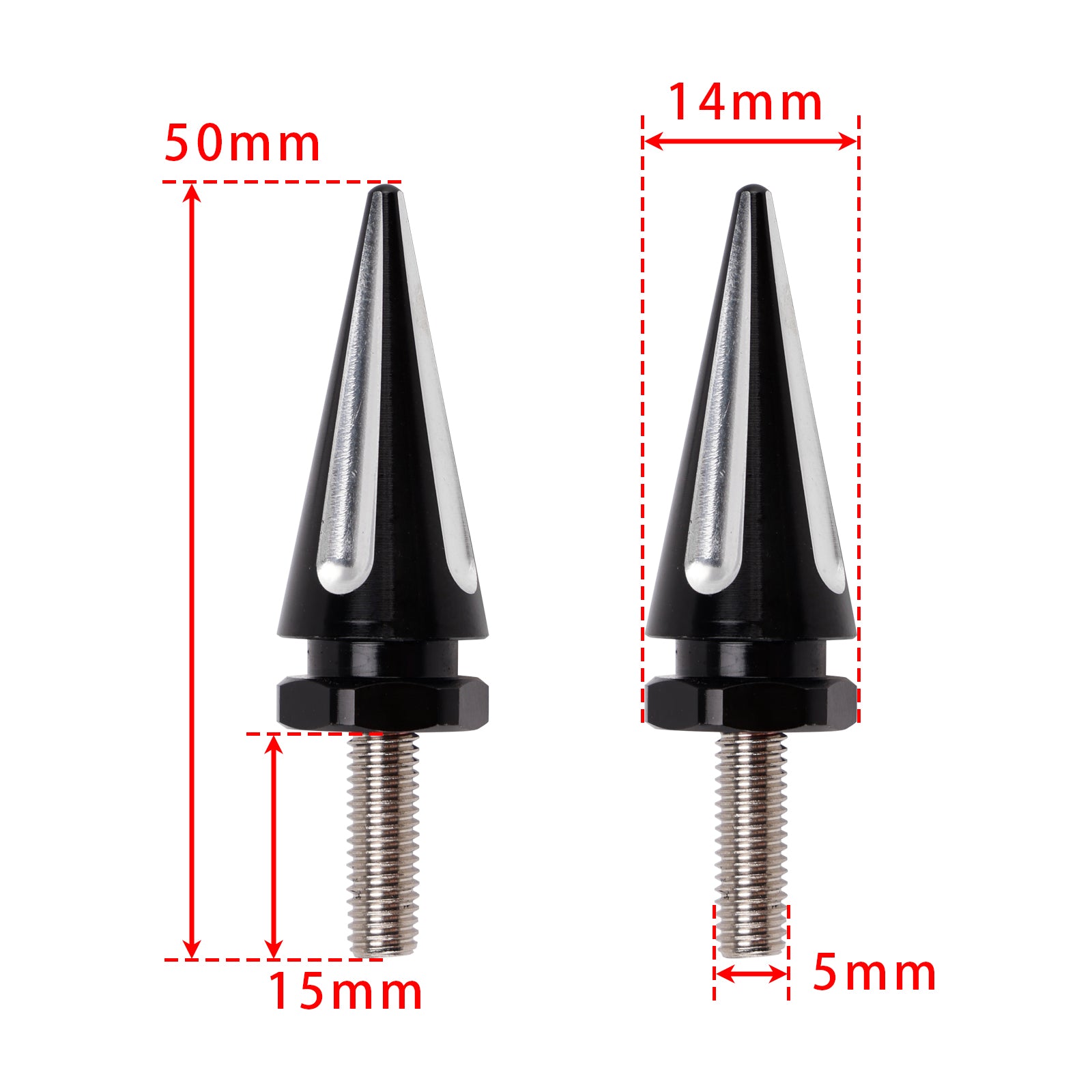 4x zwarte spikes voorruitkuipbouten voor Touring Road Glide FLTR 2015 - 2025