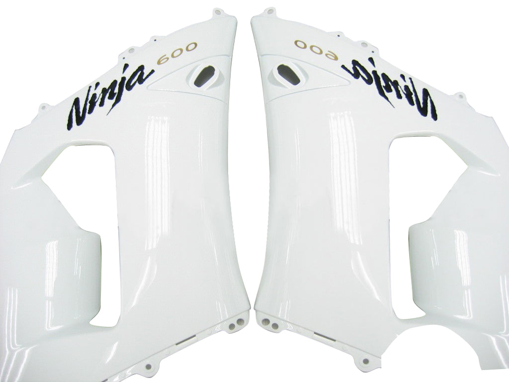 2005-2006 Kawasaki ZX6R 636 Carénages Blanc ZX6R Ninja Racing Générique