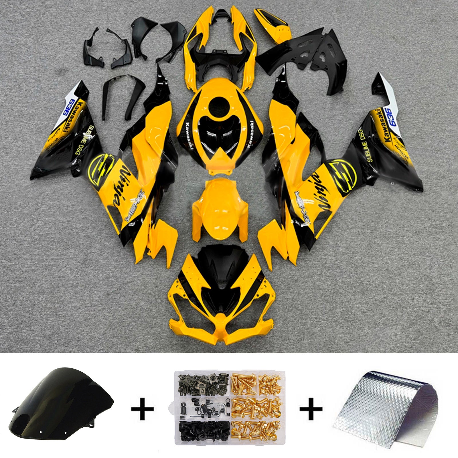 Injection Fairing Kit Bodywork Plastic ABS fit For Kawasaki ZX6R 2019-2023