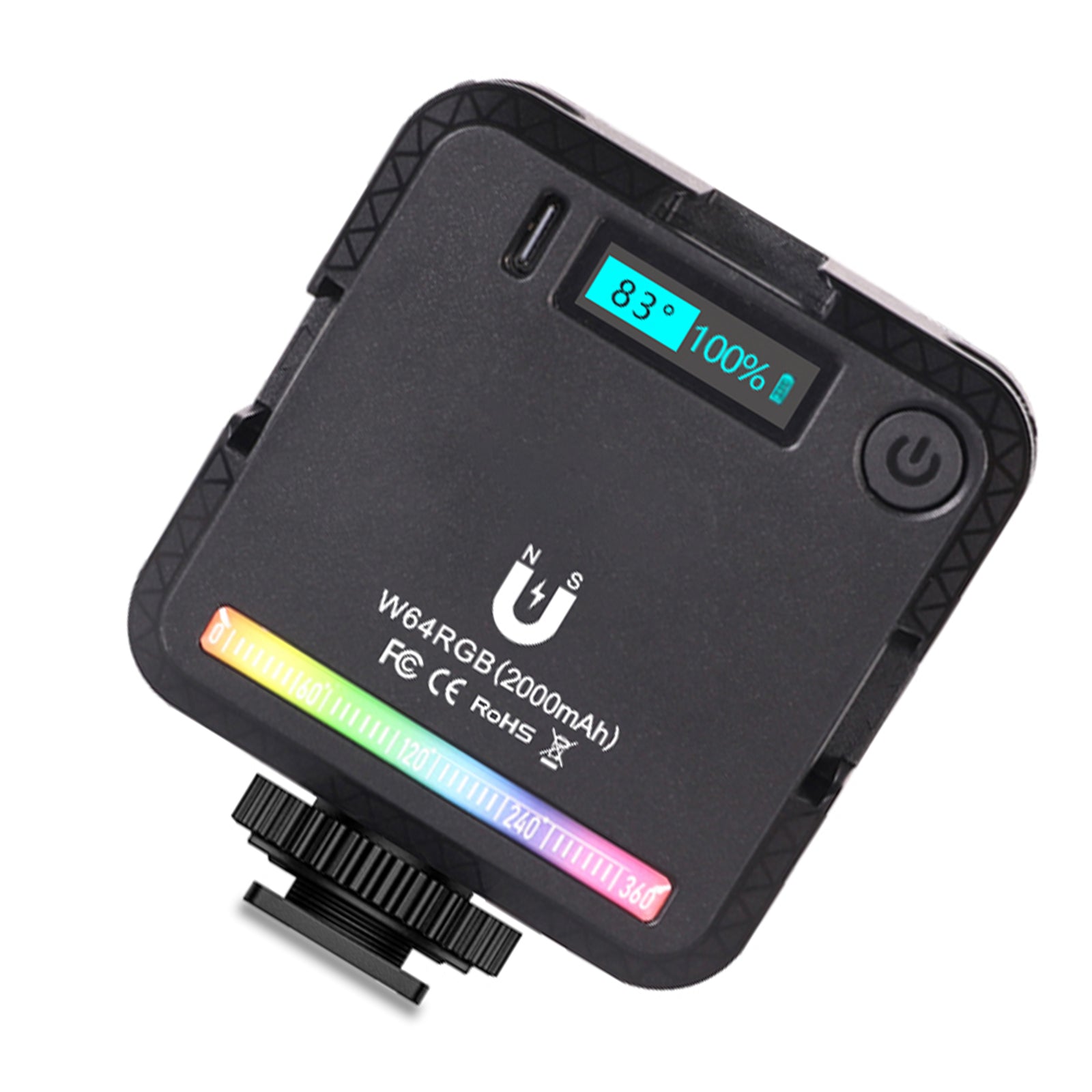 W64 RGB LED-videolampa fyllnadsljus videokamera mobiltelefon live skönhet utomhus