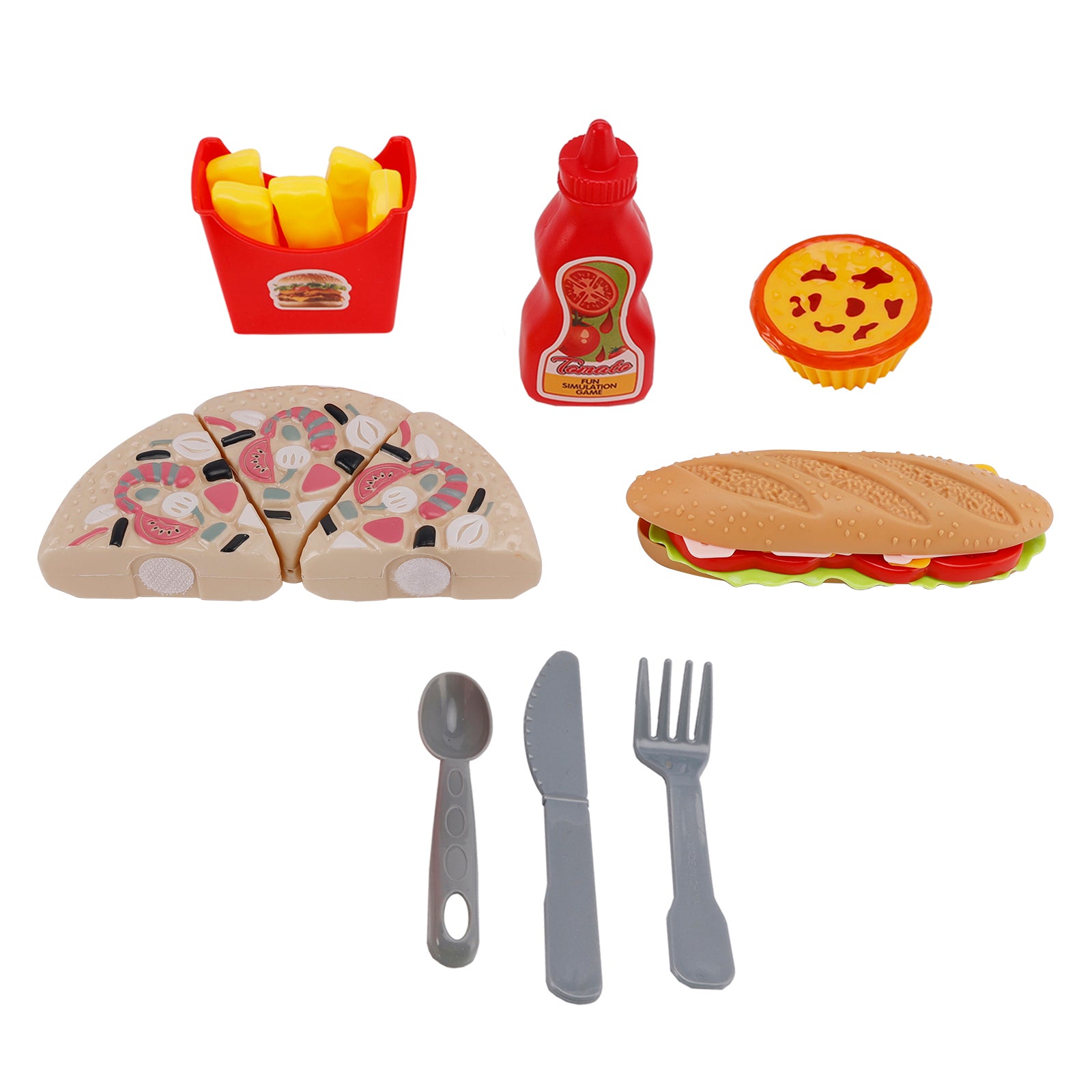 Pizza Eitaart Hotdog Frietjes Speelvoedsel Keukenset Kinderen Speelgoedset voor kinderen