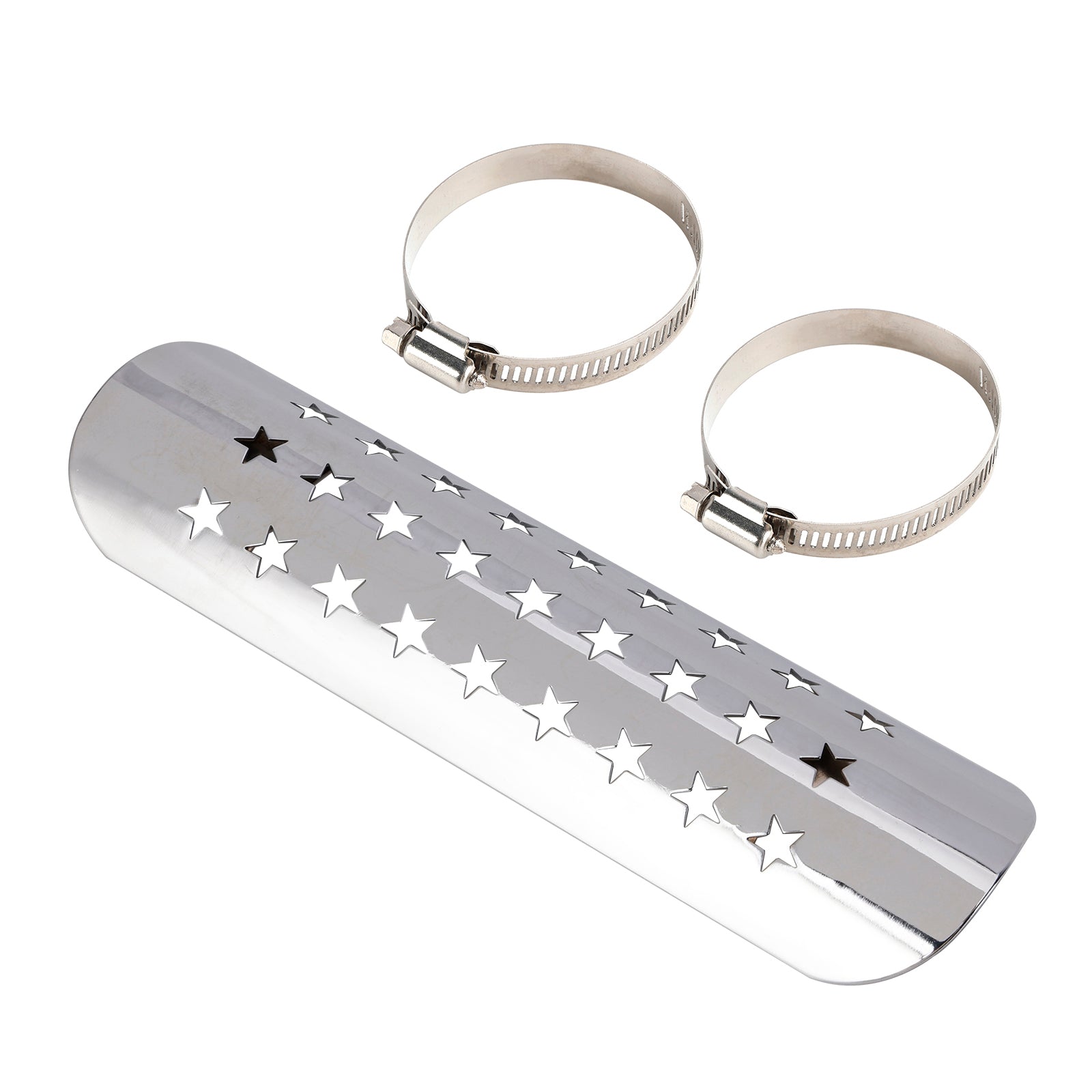 Oceľový výfukový tlmič potrubie Teplo deflektor chróm pre motocykel Secootter zatemnený