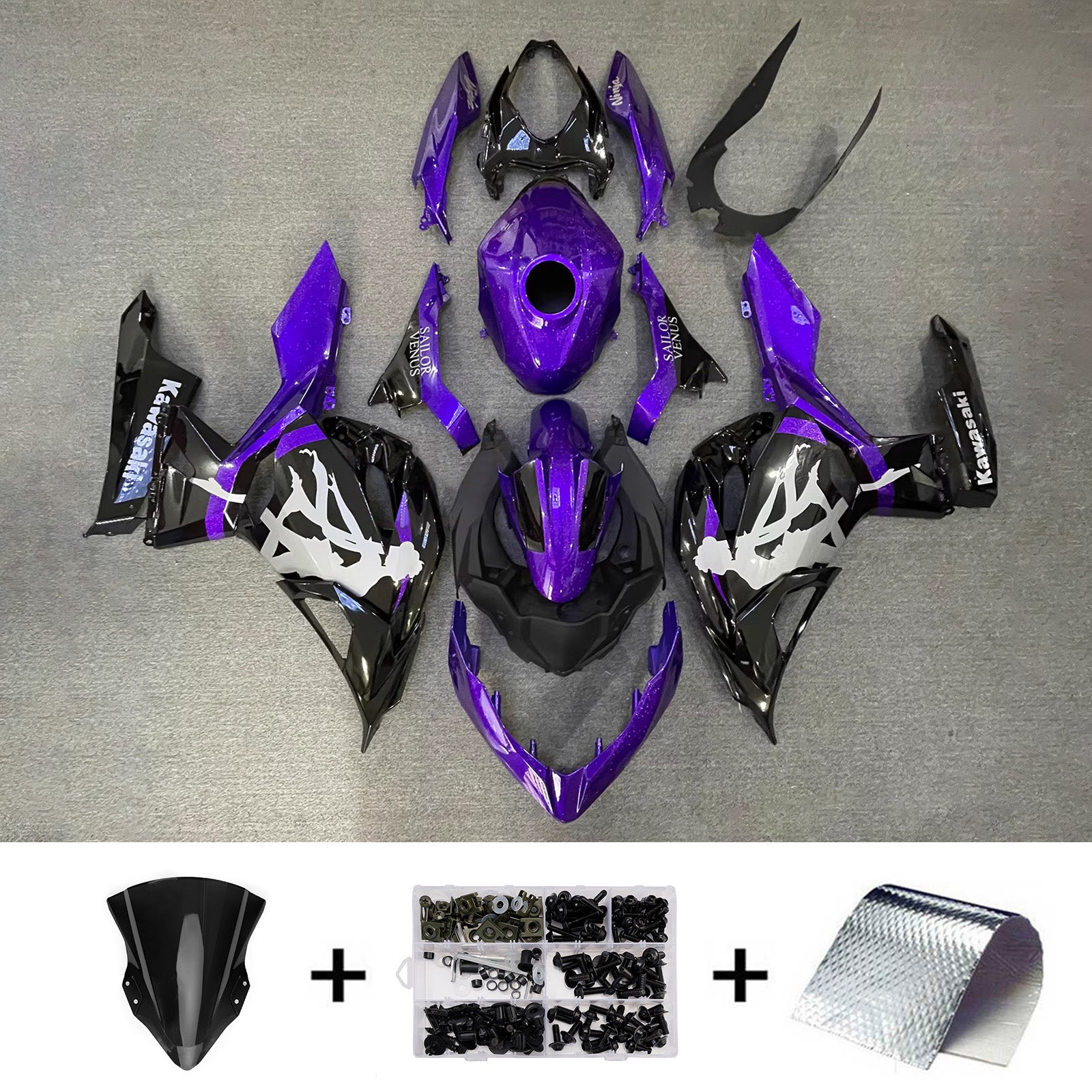 Kit carena iniezione carrozzeria in plastica ABS adatta per Kawasaki EX400 Ninja400 2018-2024