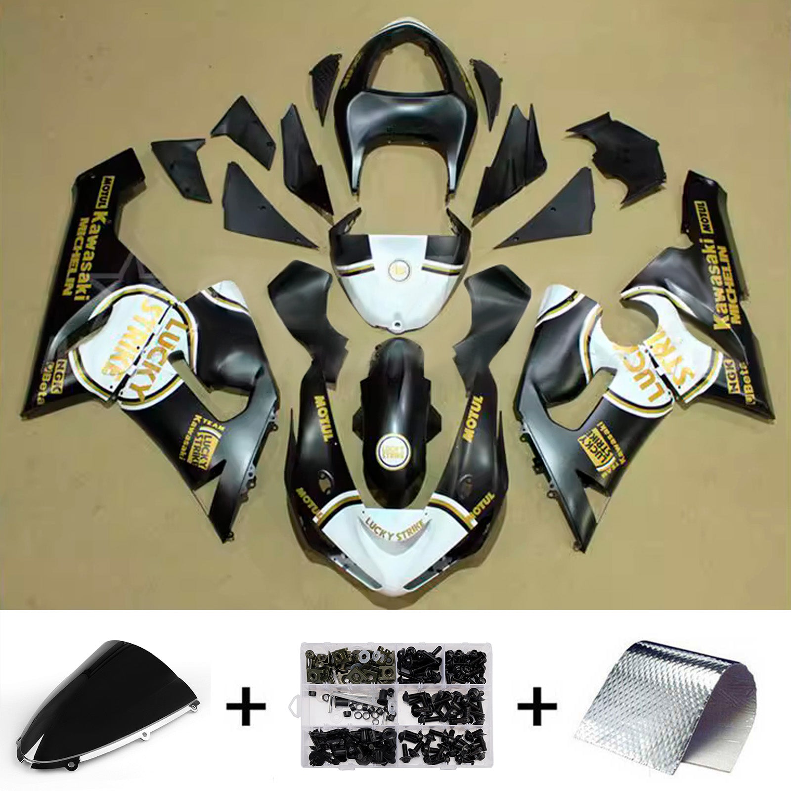 Kit carena iniezione carrozzeria in plastica ABS adatta per Kawasaki ZX6R 636 2005-2006