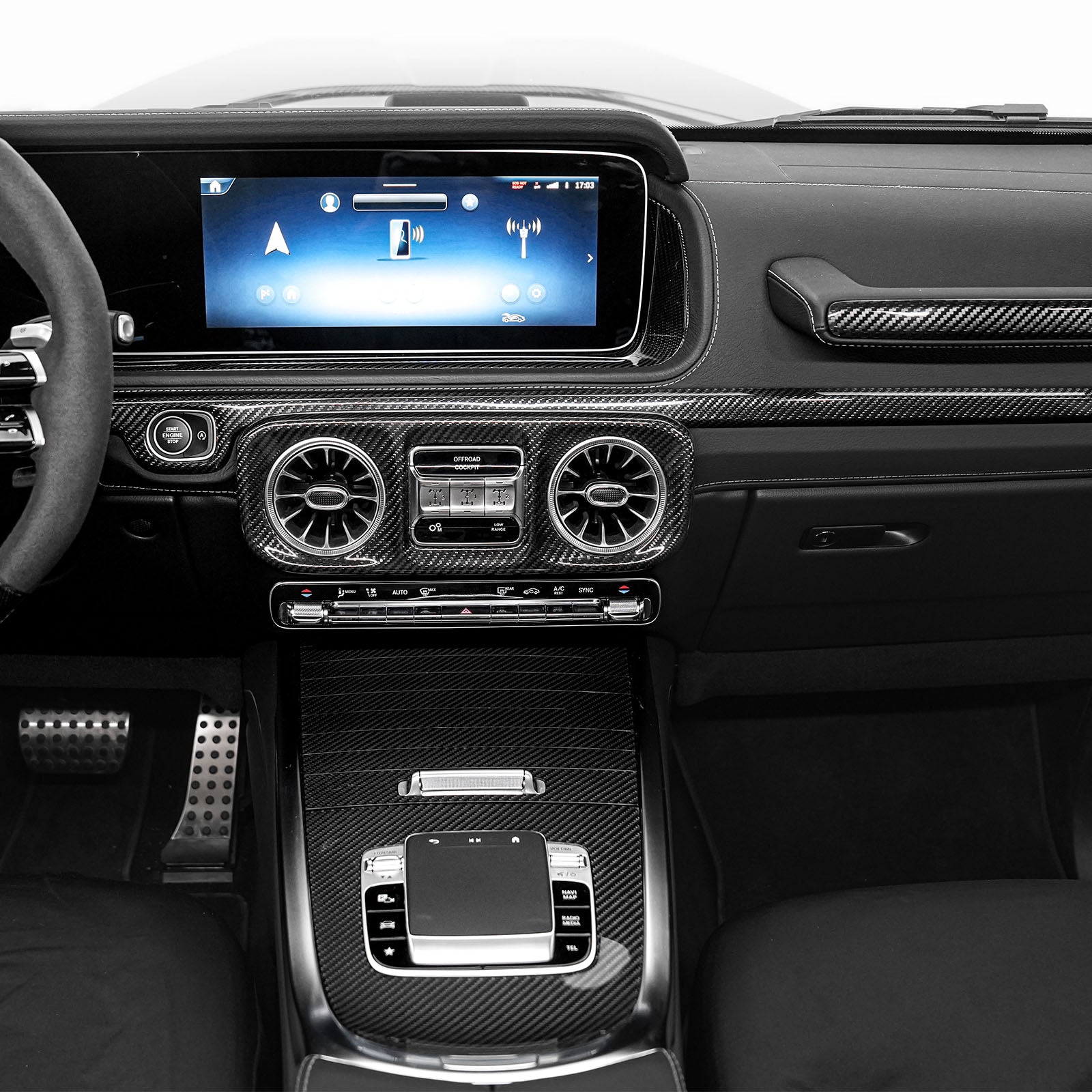 Dry Carbon Dash Interior Trim Panel Set Fit Mercedes W465 G550 G580 G63 2025+