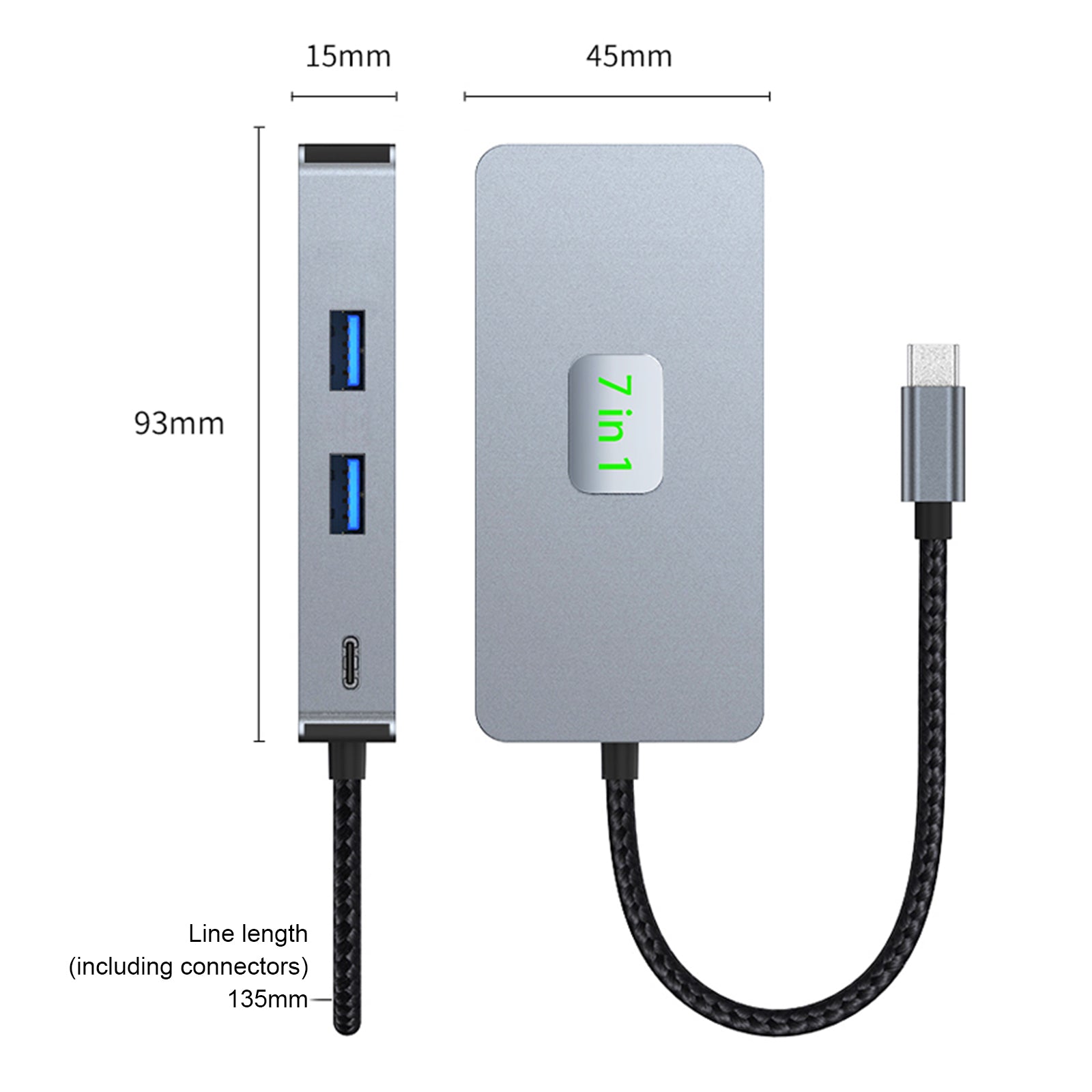 7 en 1 TYPE-CtoRJ45 2.5G 10G USB3.2 HDMI PD100W SD TF Interfaz Hub Adaptador Dock