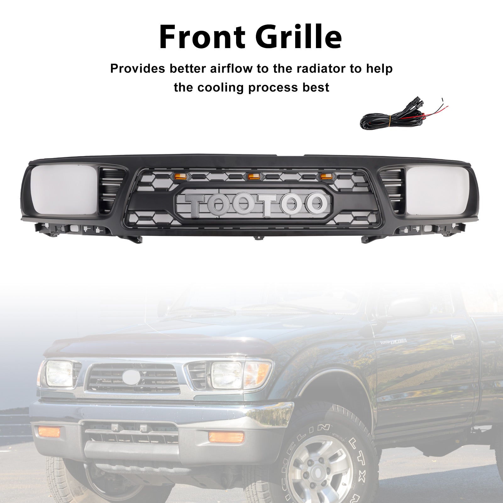 1995-1997 Toyota Tacoma TRD PRO Honeycomb Front Bumper Grill Grille