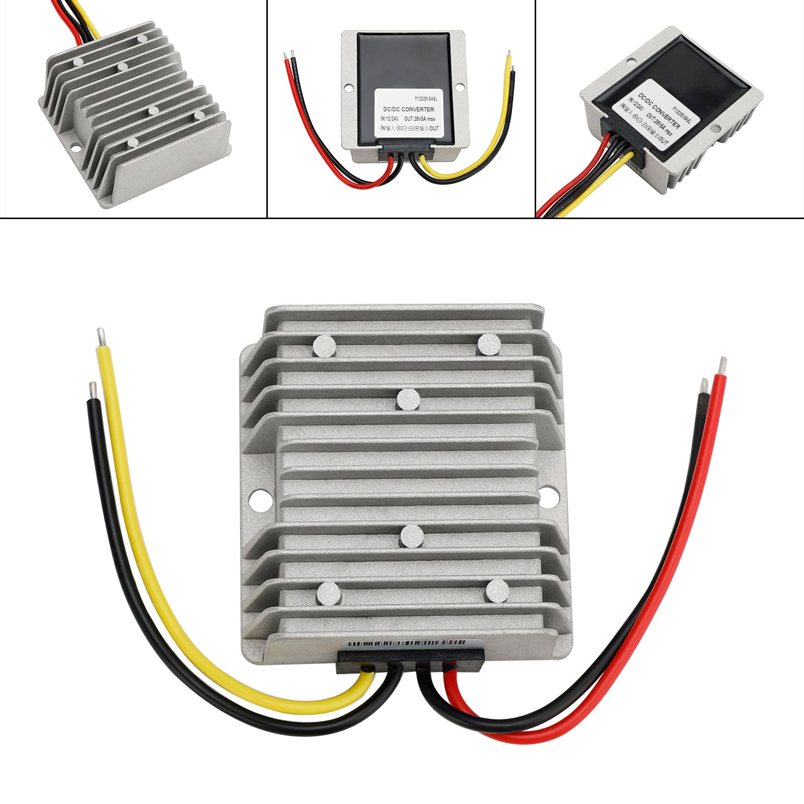 Waterproof DC/DC Converter Regulator 12V Step Up to 28V 5A 140W