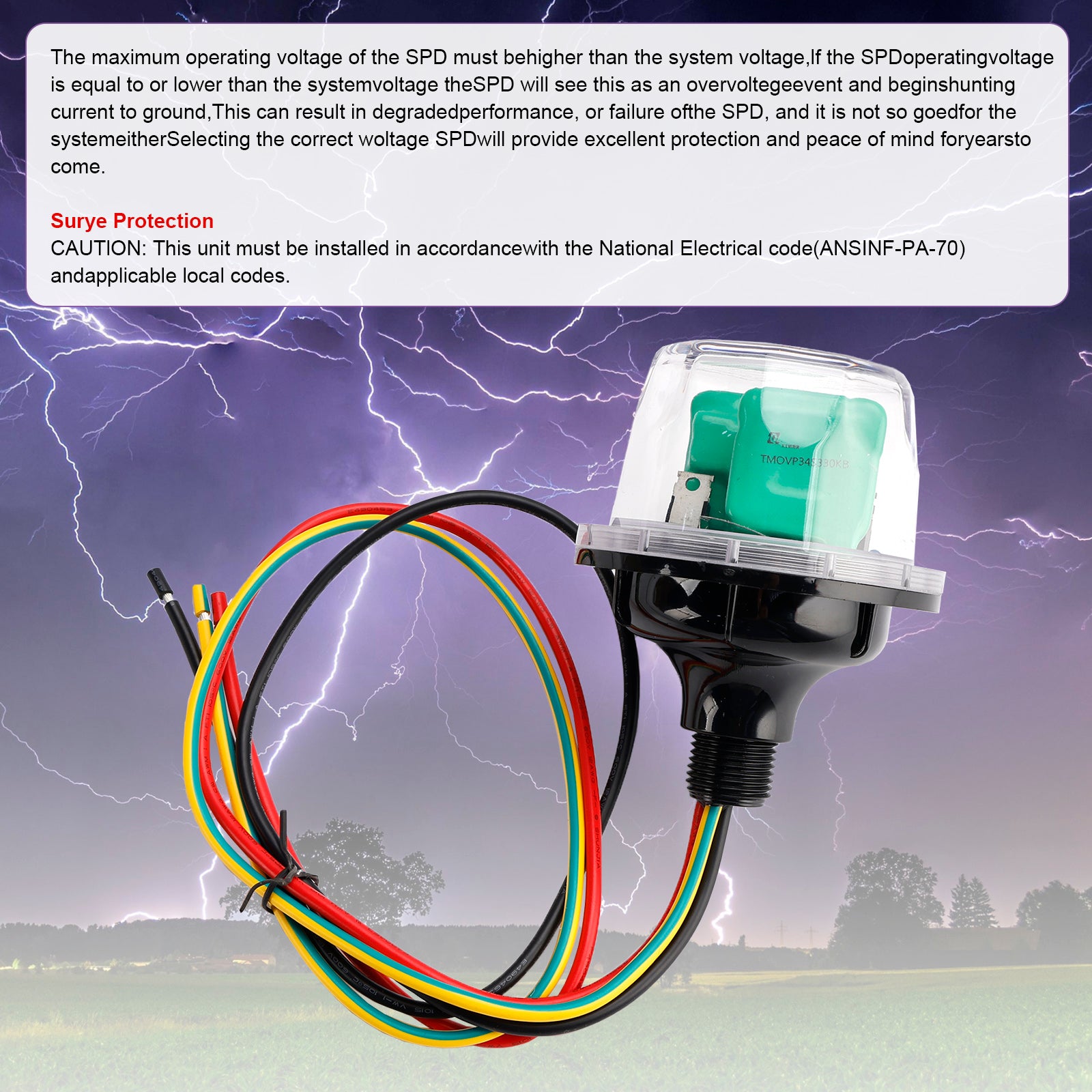 MNSPD-300-AC SOLAR SURGE PROTECTOR DE PROTECTOR 300VAC para Midnite Solar MNSPD-300-AC