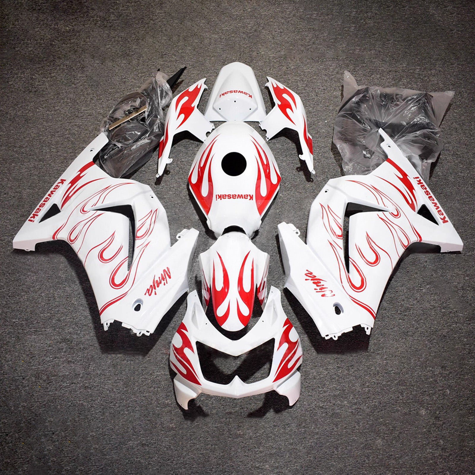 Kit carena iniezione carrozzeria in plastica ABS adatta per Kawasaki EX250 Ninja250R 2008-2012