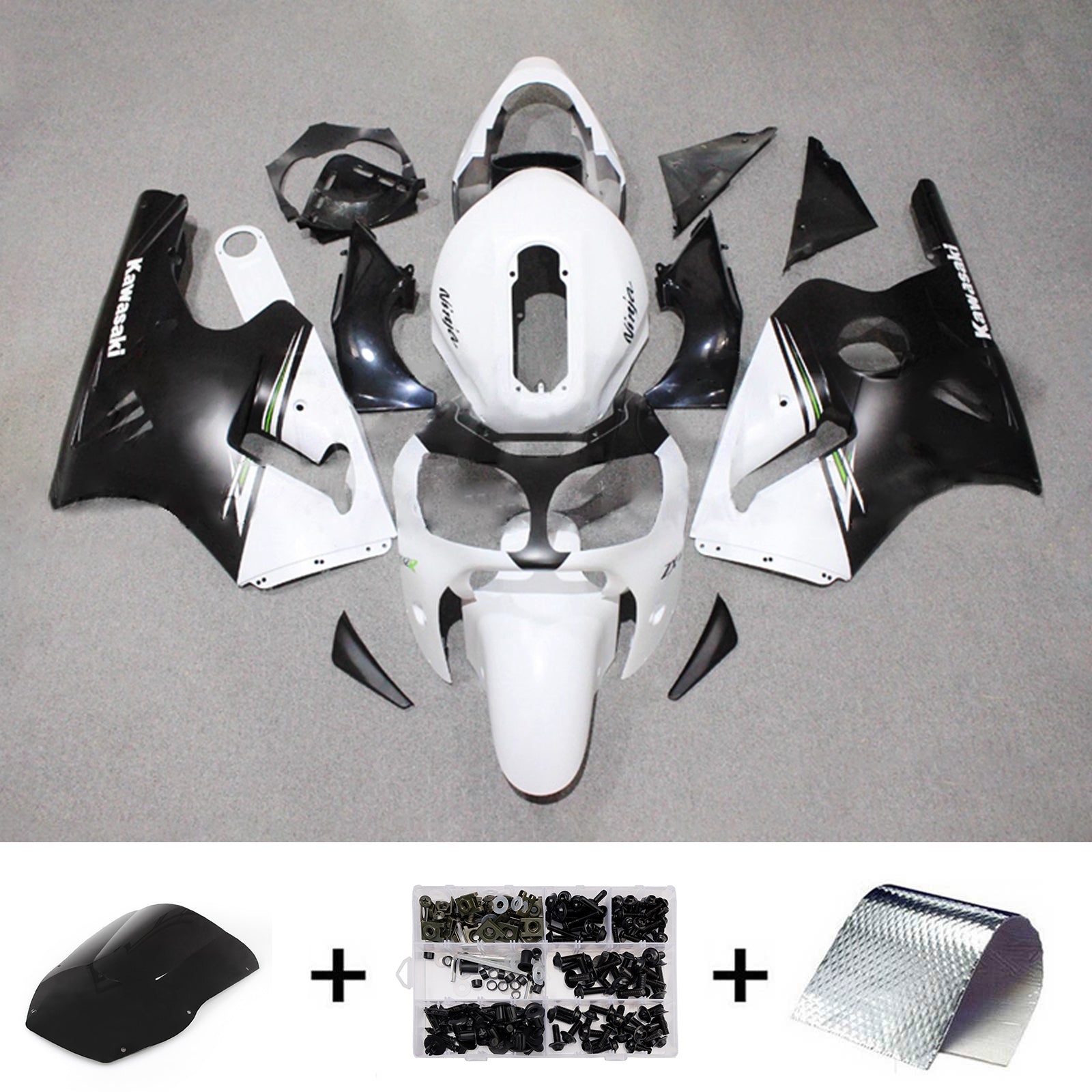 Kit carenatura iniezione carrozzeria in plastica ABS adatta per Kawasaki ZX12R 2000-2001