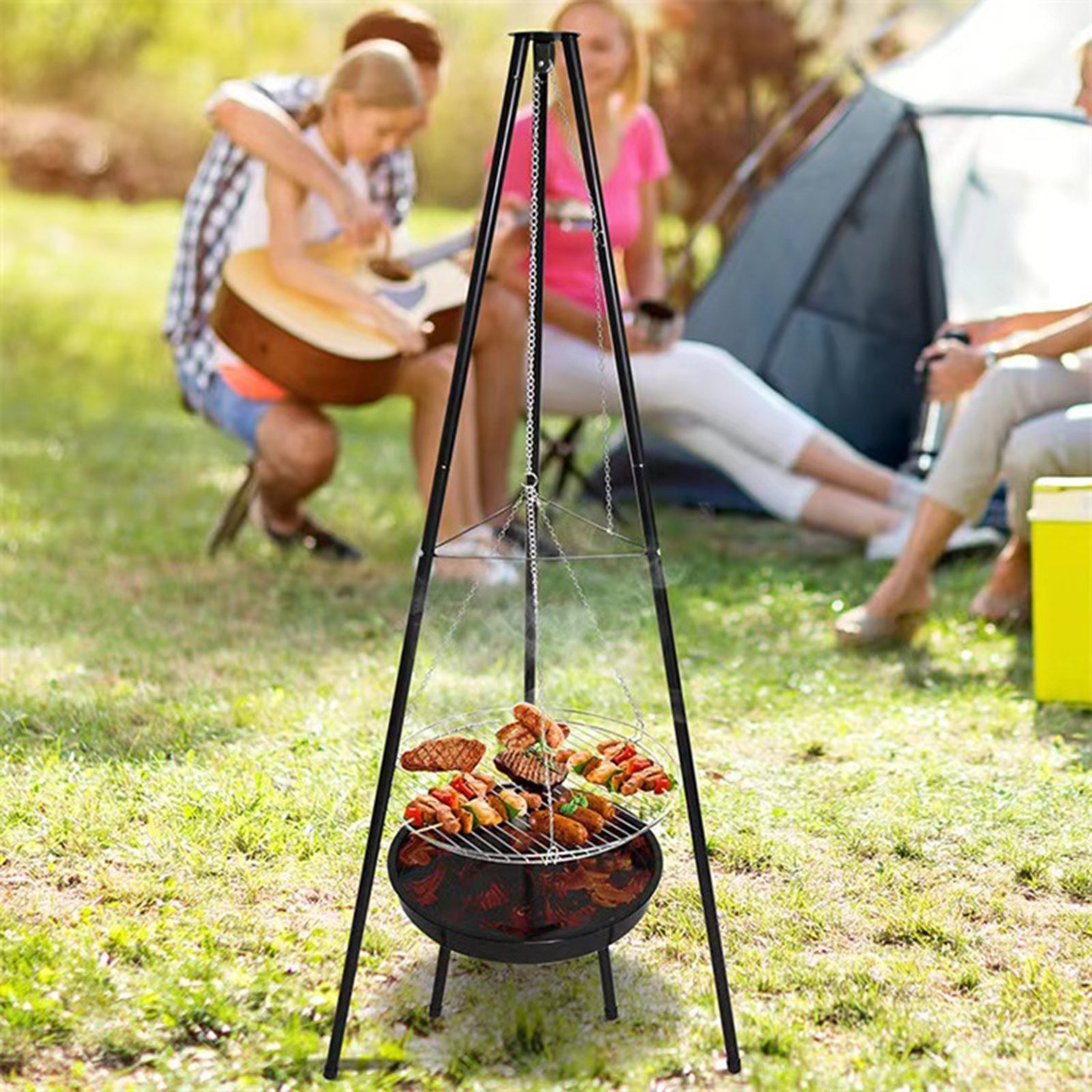 Tripé Outdoor Fire Pit BBQ redonda do jardim do jardim de churrasco extra grande