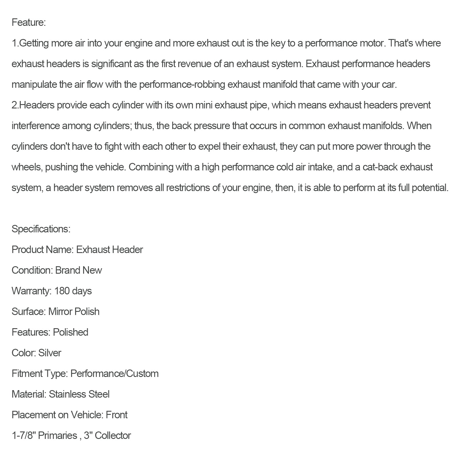 Longtube LS-conversie-uitlaatkoppen passen op Chevrolet Camaro 67-69 Nova V8 68-74