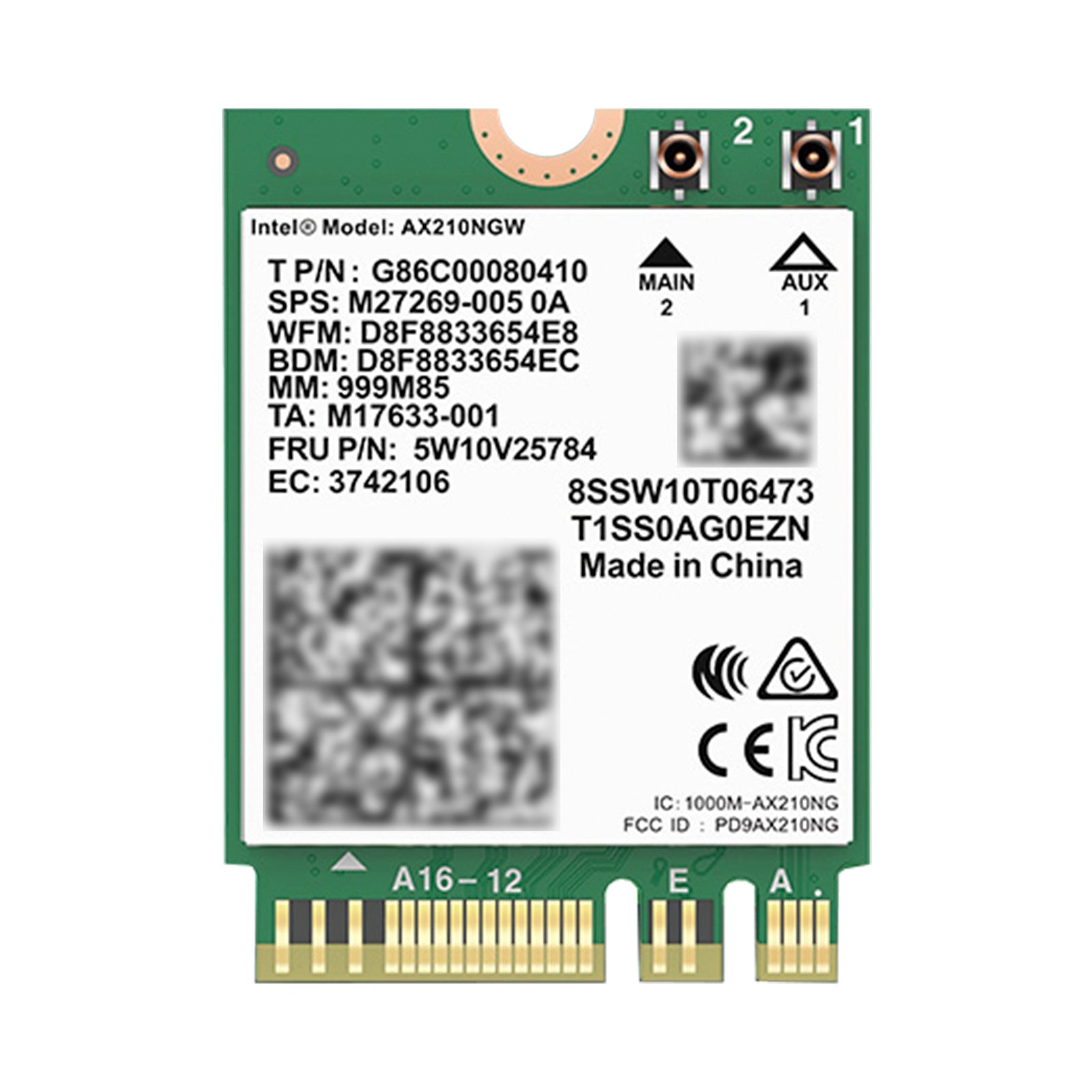 AX210-modul Bluetooth 5374Mbps høyhastighets gigabit nettverkskort støtter wifi6