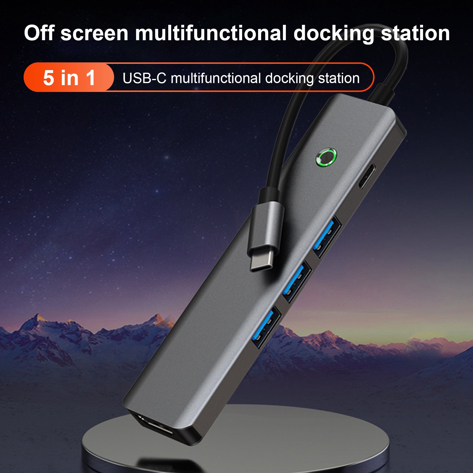 5 I 1 Type-C USB3.0 HDMI PD100W Interface Hub Adapter Dock for MacBook iPad Pro