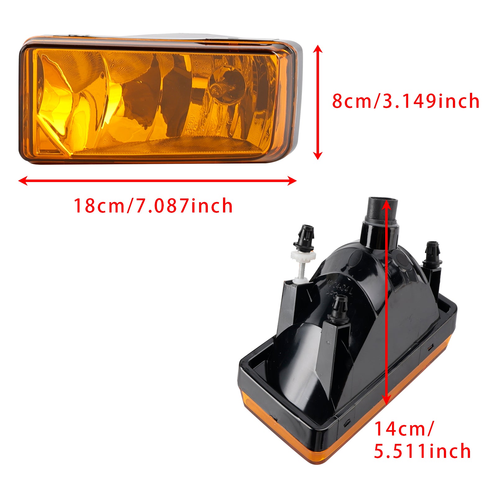 Par tåkelamper med pærer for Chevy Tahoe Sierra 2007-2015 gul linse