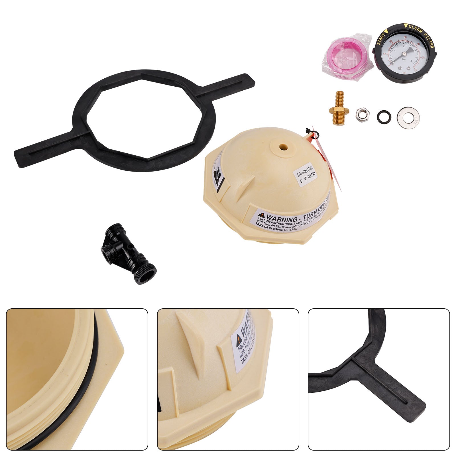 154697 Tan V Thread Closure replace Triton II Pool Spa Sand Filter for Pentair