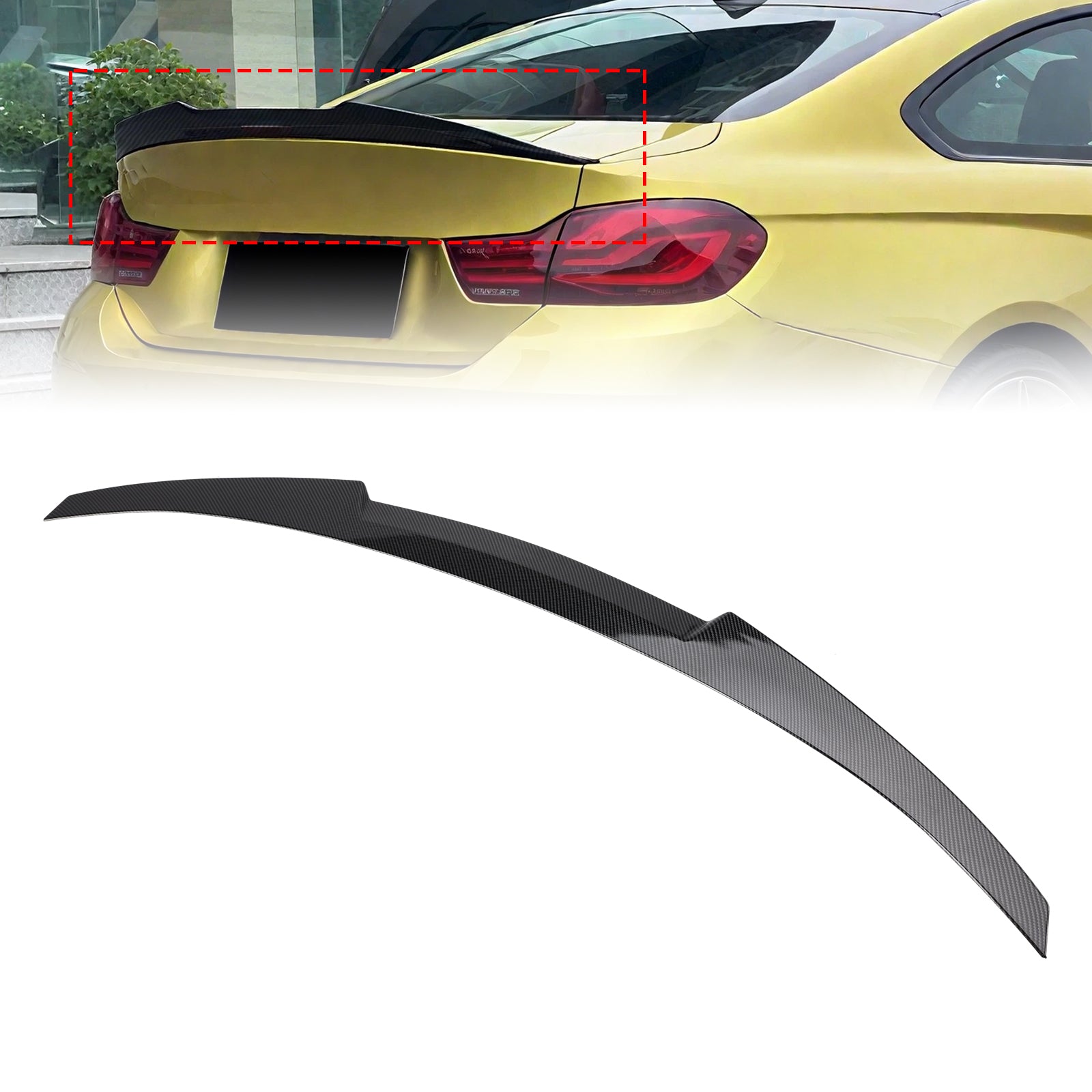 2014-2020 BMW 4 Series F36 4DR Coupe M4 Style Carbon Fiber Look Rear Boot Spoiler