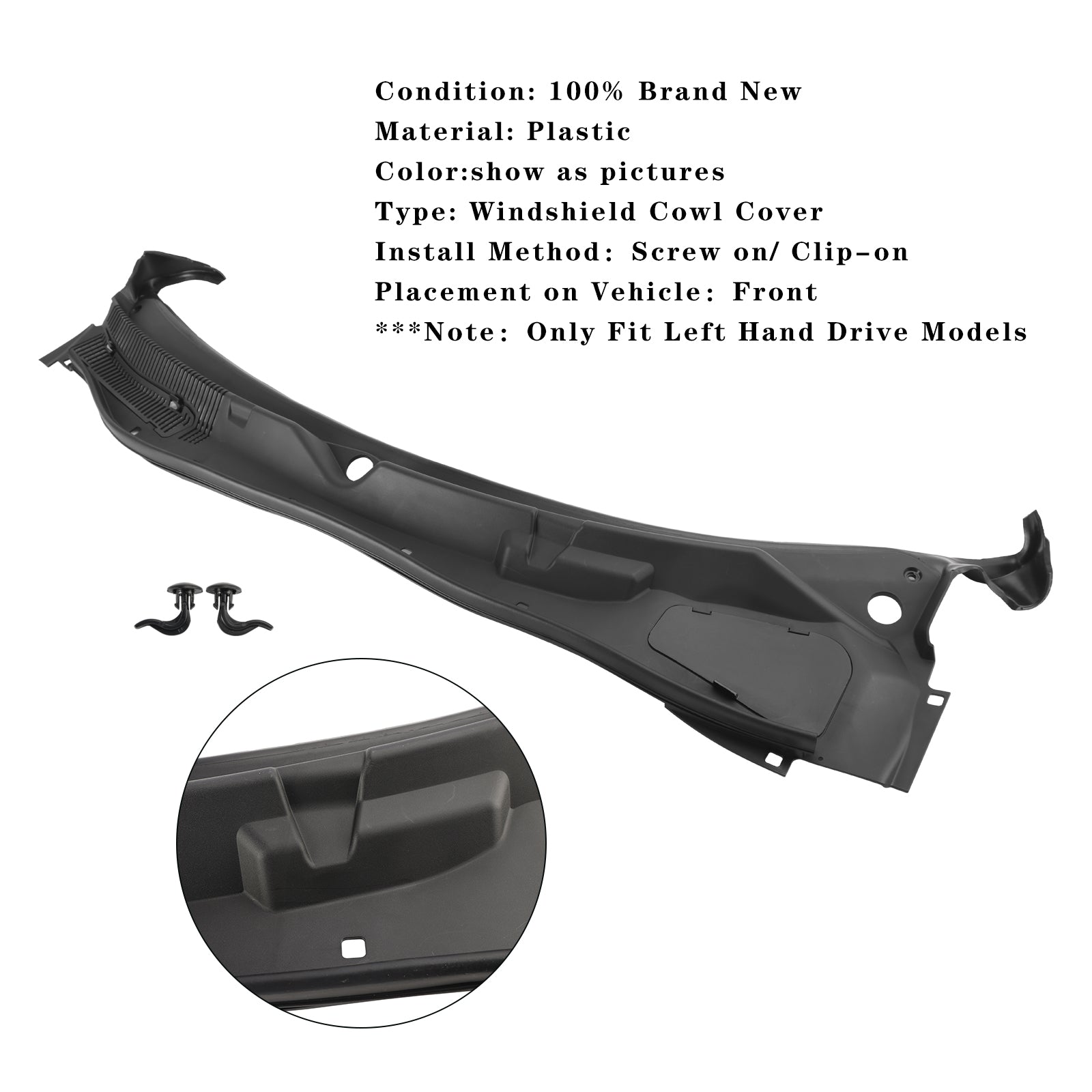 2008-2019 Dodge Challenger Wiper Wiper Cowl Top Panel 5028757AG